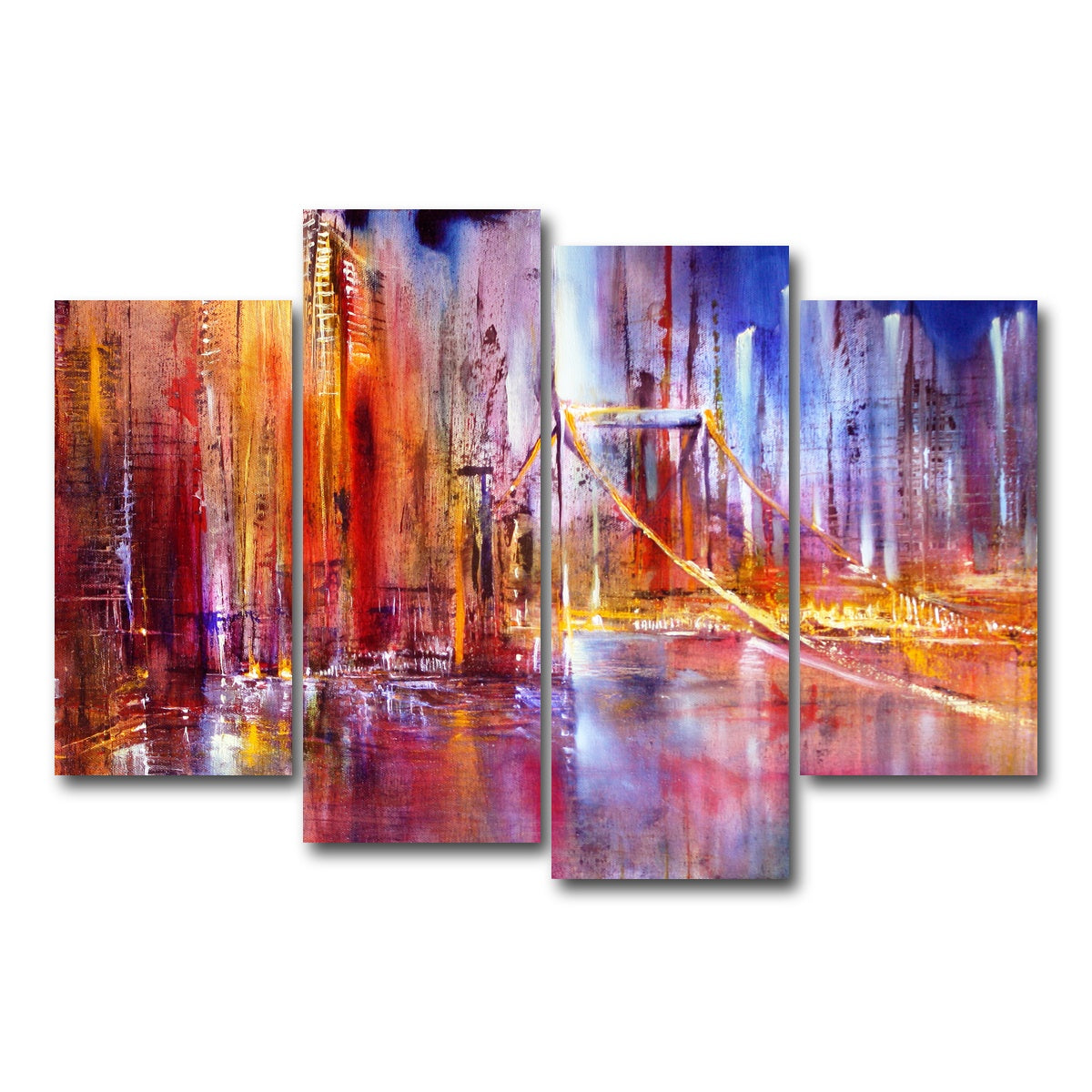 AUTO-MOCKUP WHITE | city scape | 4 Piece | Gallery Wrap Canvas | group=4_short
