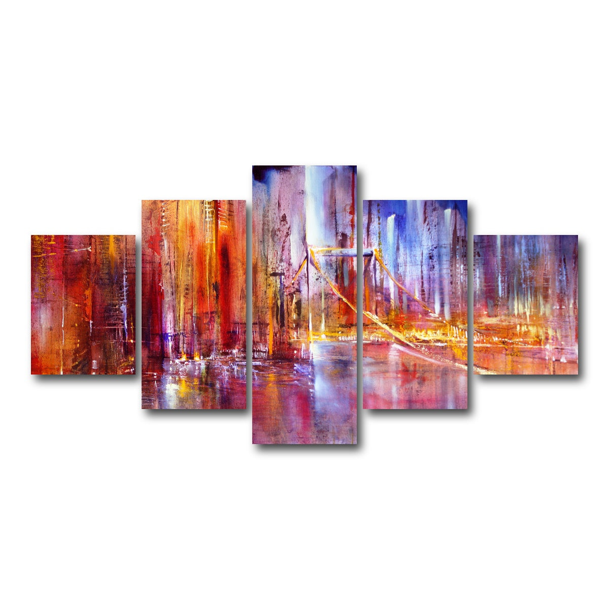 AUTO-MOCKUP WHITE | city scape | 5 Piece | Gallery Wrap Canvas | group=5_short
