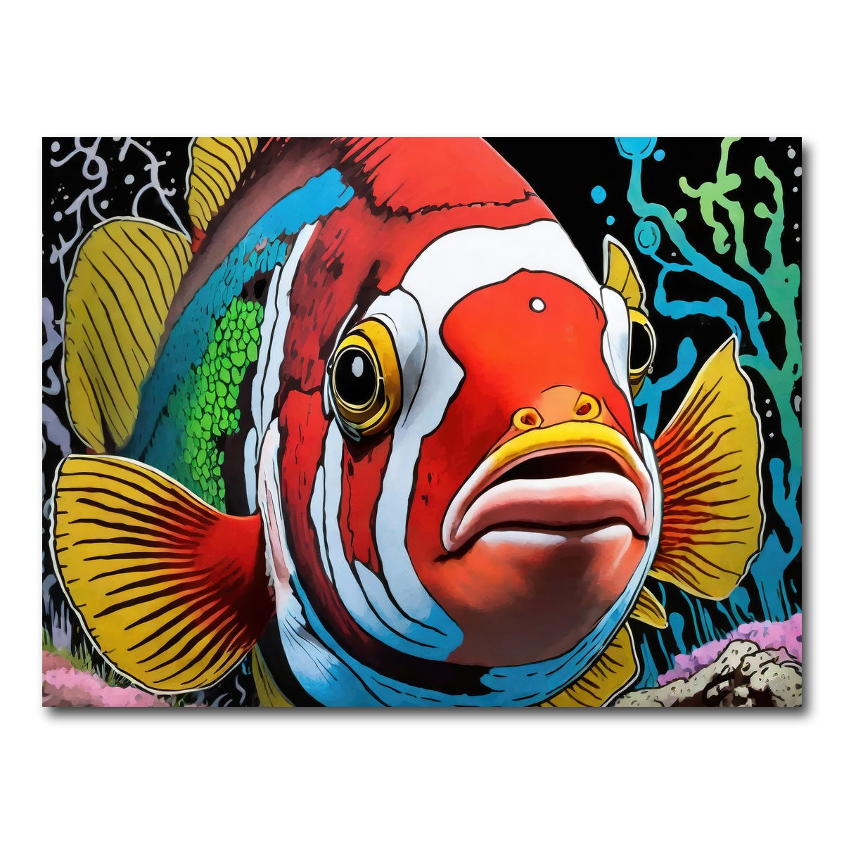 AUTO-MOCKUP WHITE | clown fish graffiti | 1 Piece | Gallery Wrap Canvas | group=4x3