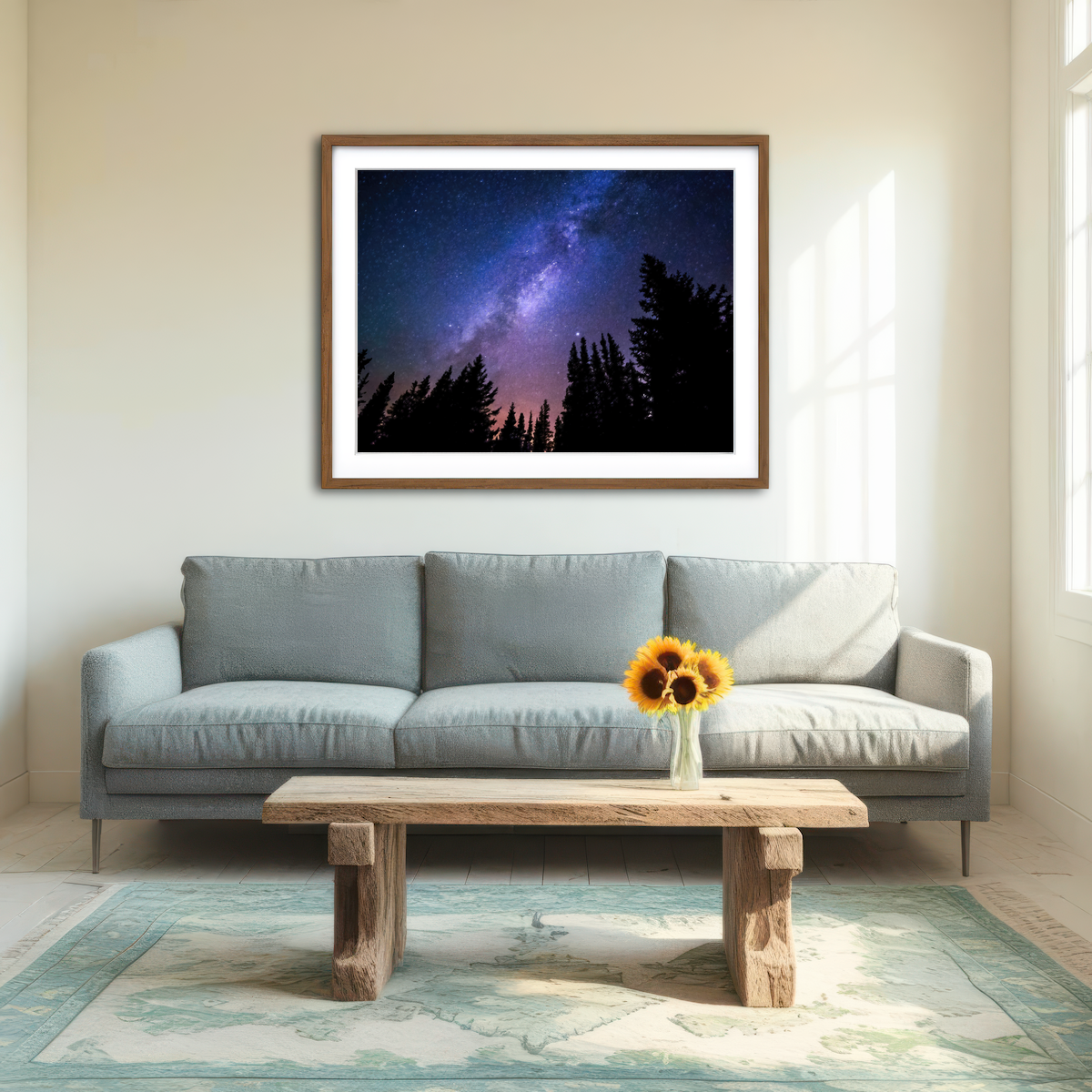 AUTO-MOCKUP ROOM | Conifers Reaching To Milky Way Wall Art