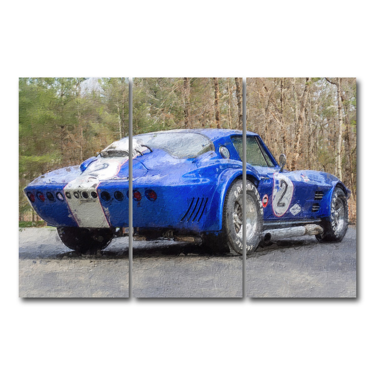 AUTO-MOCKUP WHITE | corvette grand sport no. 2 | 3 Piece | Gallery Wrap Canvas | group=12x24