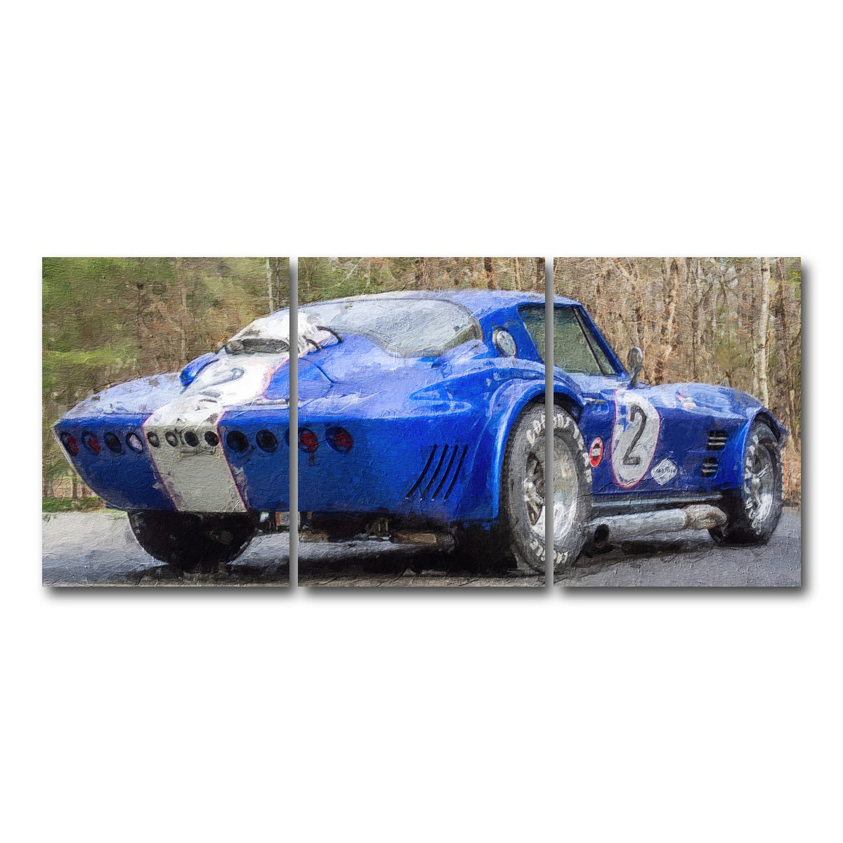 AUTO-MOCKUP WHITE | corvette grand sport no. 2 | 3 Piece | Gallery Wrap Canvas | group=18x24