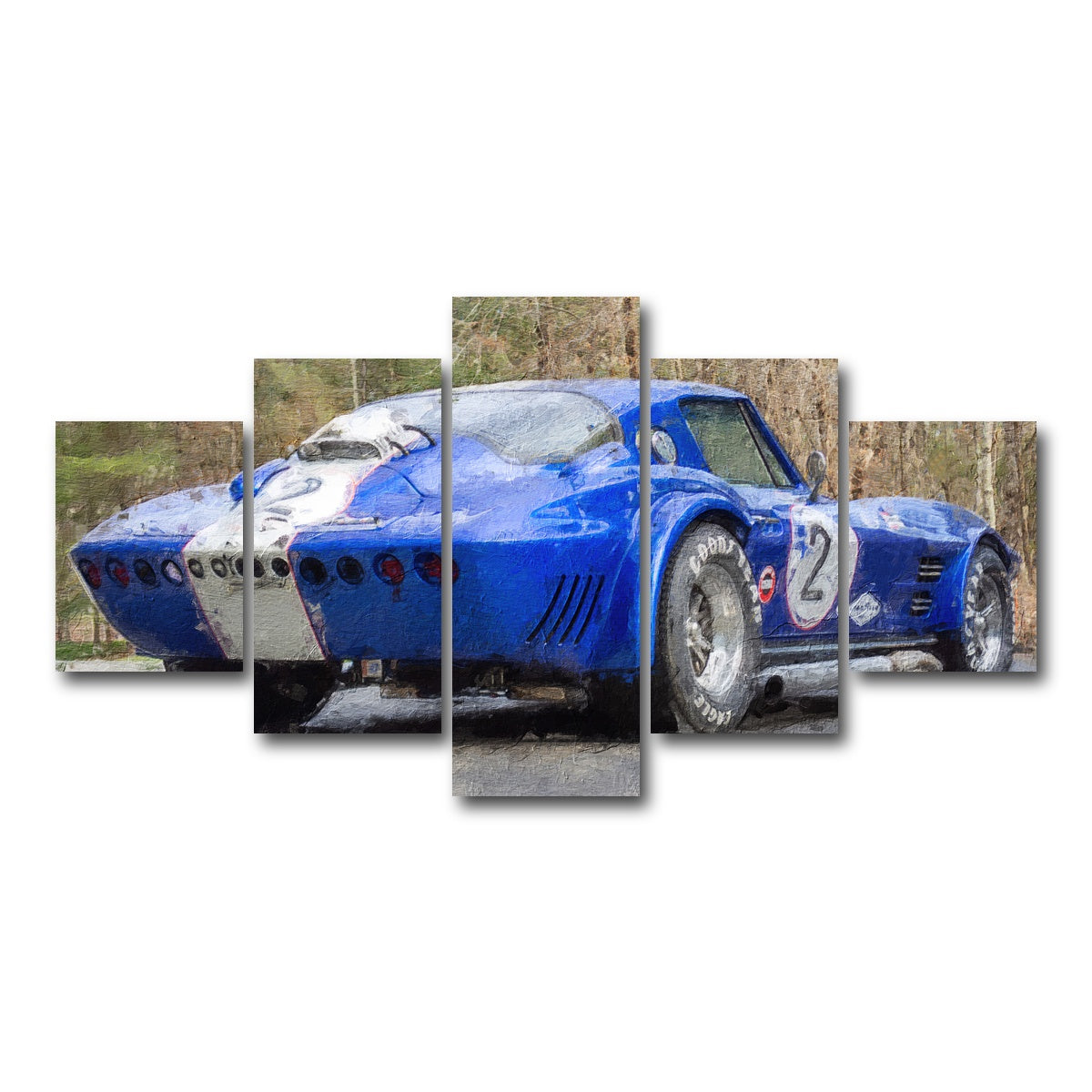 AUTO-MOCKUP WHITE | corvette grand sport no. 2 | 5 Piece | Gallery Wrap Canvas | group=5_short