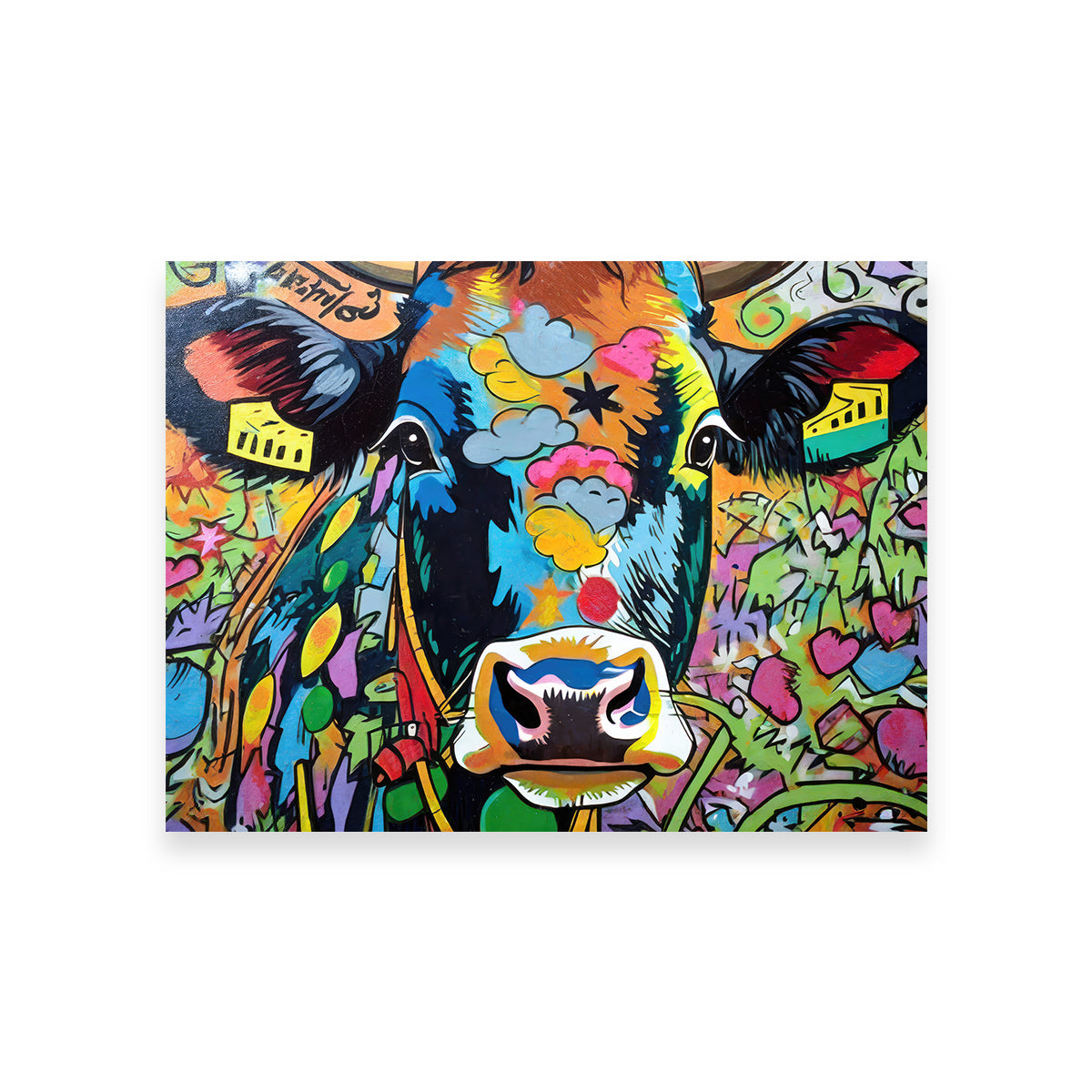 Cow Graffiti Wall Art