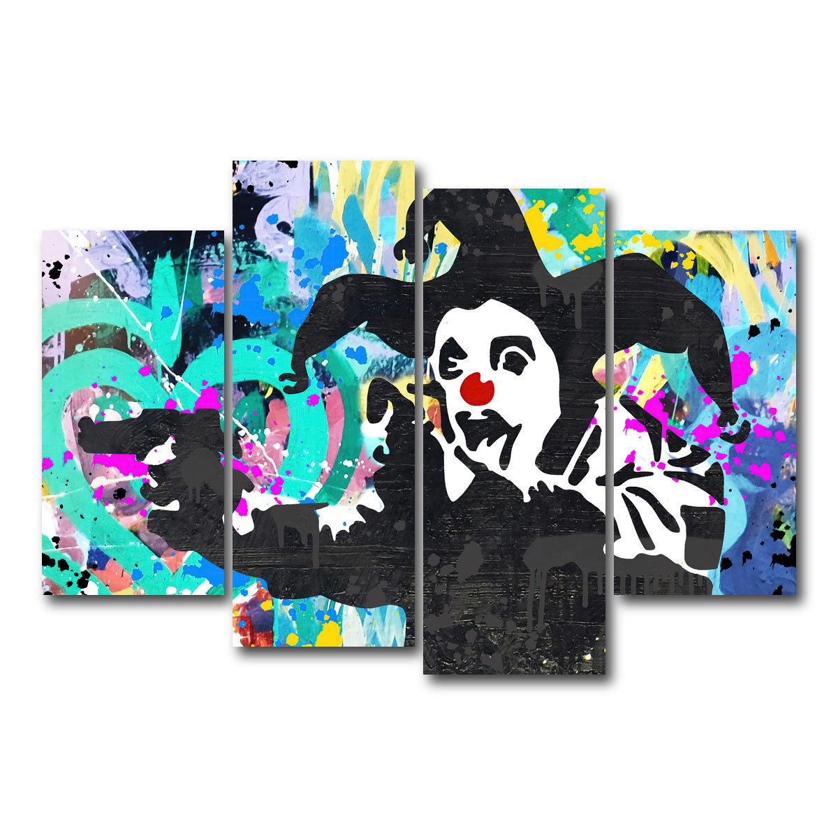 AUTO-MOCKUP WHITE | crazy clown | 4 Piece | Gallery Wrap Canvas | group=4_short