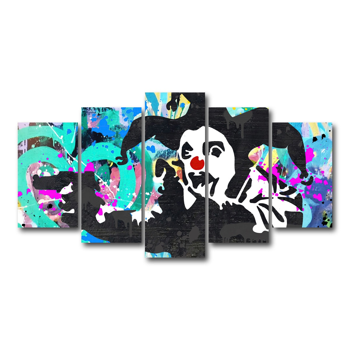 AUTO-MOCKUP WHITE | crazy clown | 5 Piece | Gallery Wrap Canvas | group=5_normal