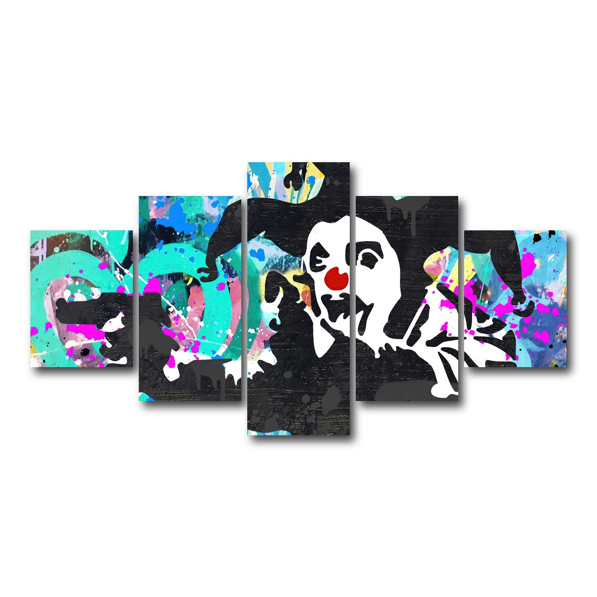 AUTO-MOCKUP WHITE | crazy clown | 5 Piece | Gallery Wrap Canvas | group=5_short