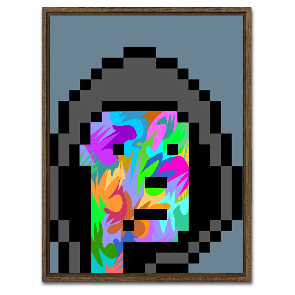 AUTO-MOCKUP WHITE | cyberpunk Drone | 1 Piece | Walnut Framed Canvas | group=3x4