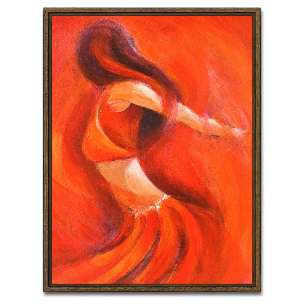 AUTO-MOCKUP WHITE | dancing flame | 1 Piece | Walnut Framed Canvas | group=3x4