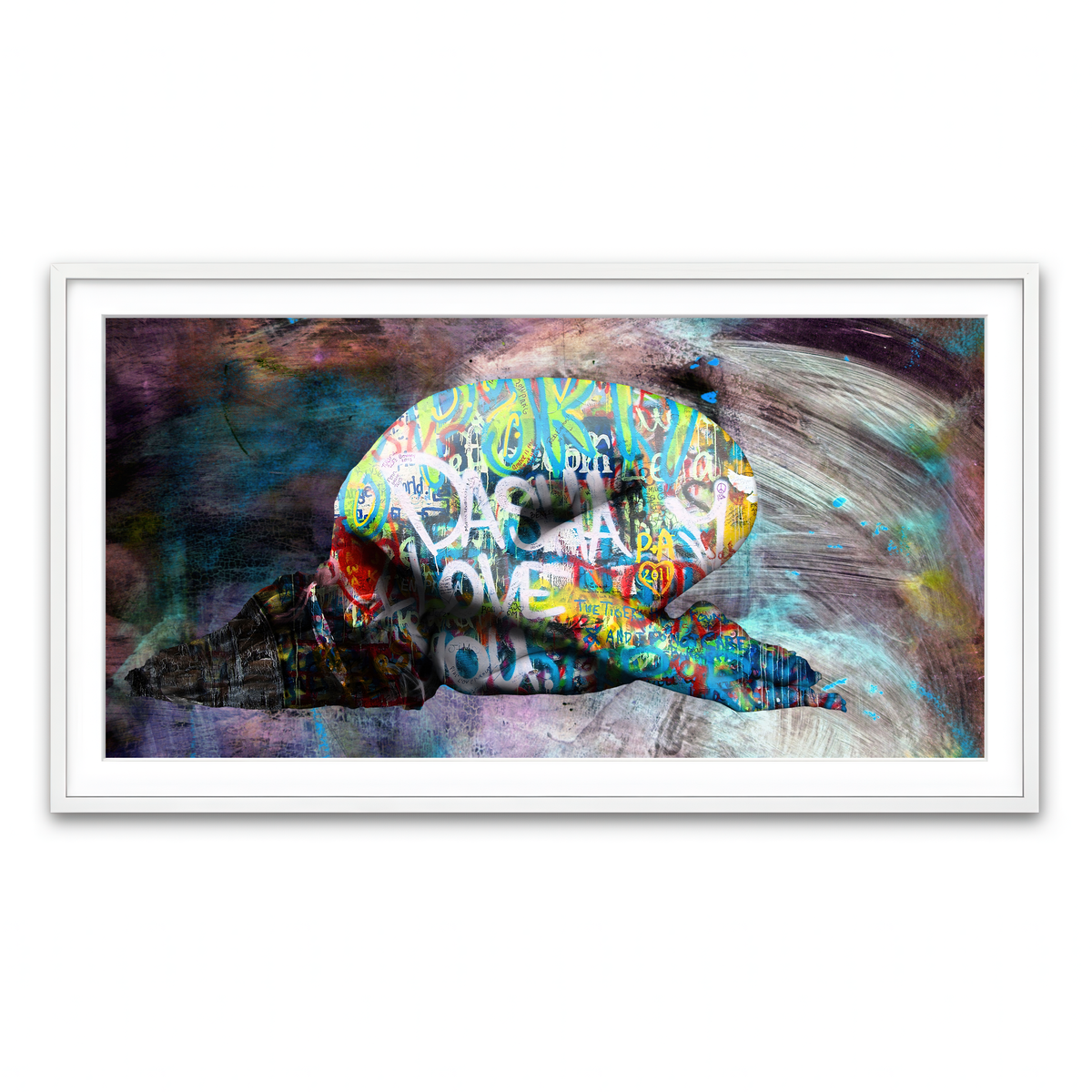 Framed Print 2x1 White