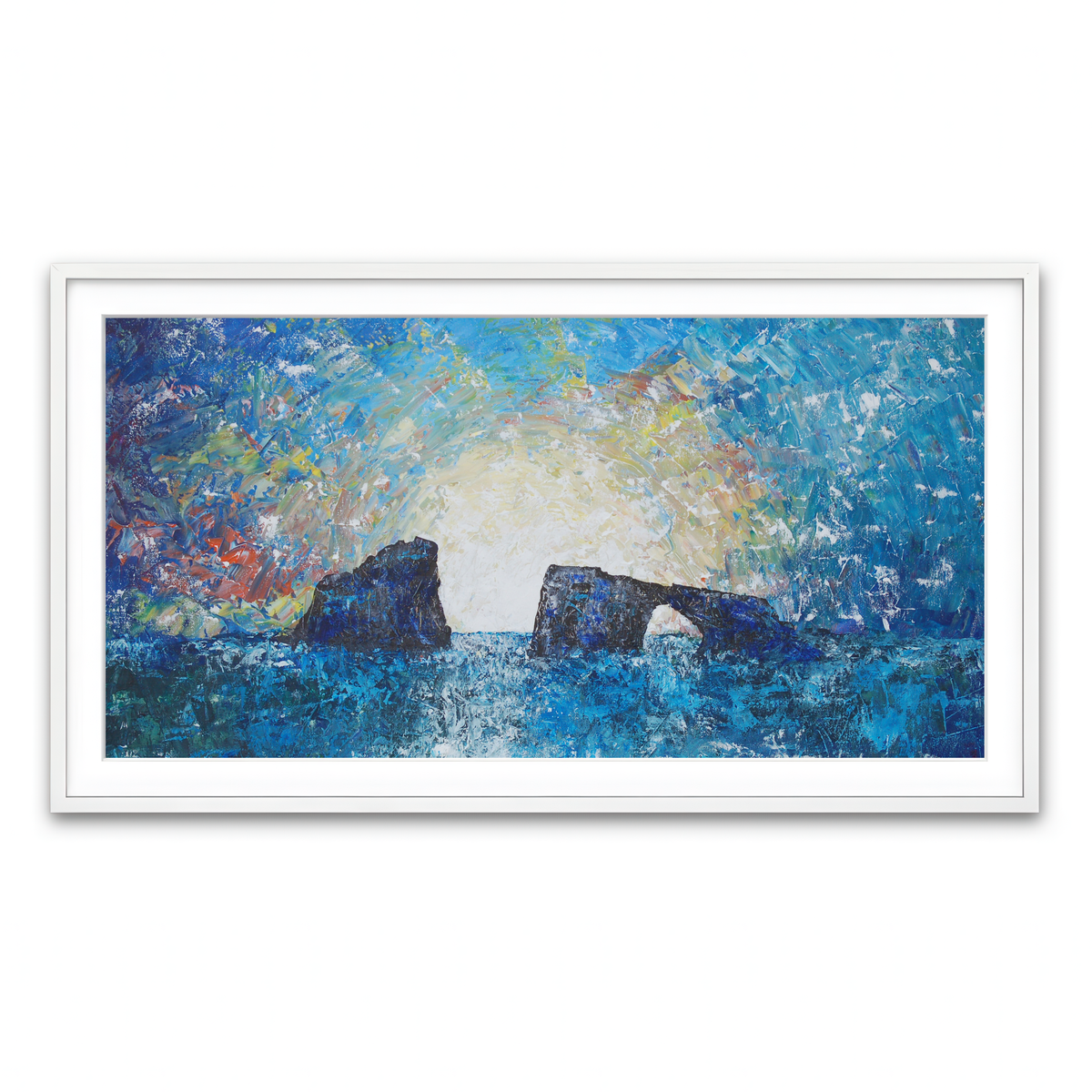 Framed Print 2x1 White