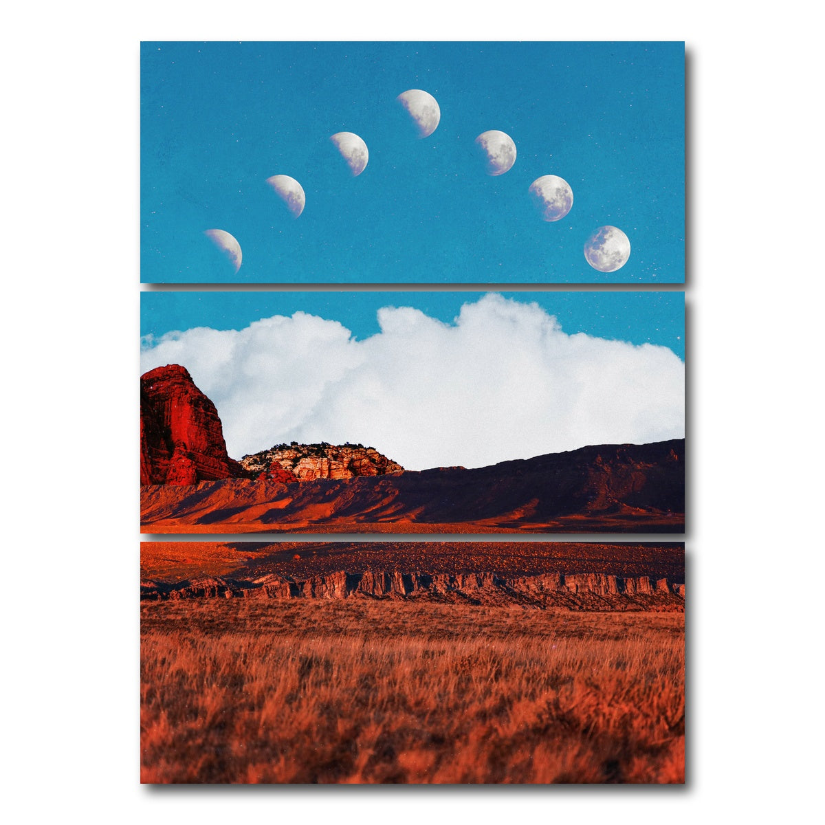 AUTO-MOCKUP WHITE | desert hill | 3 Piece | Gallery Wrap Canvas | group=8x18_stacked