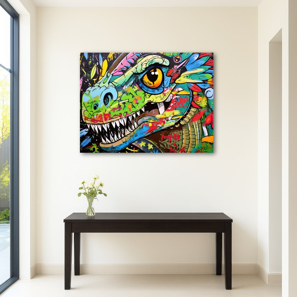 AUTO-MOCKUP ROOM | dinosaur graffiti