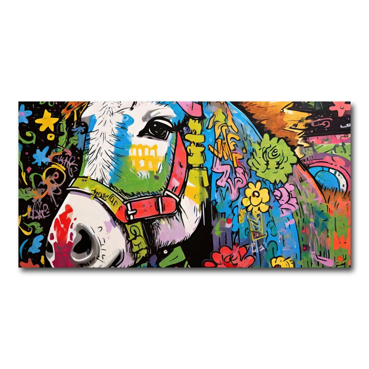 AUTO-MOCKUP WHITE | donkey graffiti | 1 Piece | Gallery Wrap Canvas | group=2x1