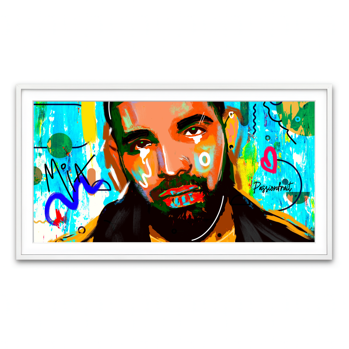 Framed Print 2x1 White
