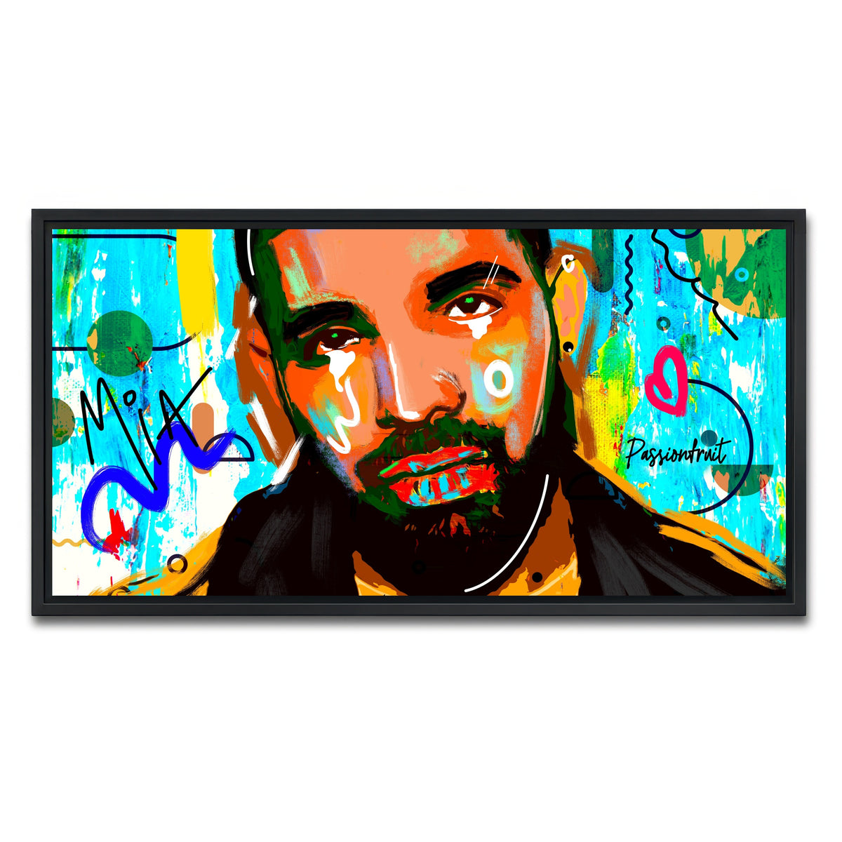 AUTO-MOCKUP WHITE | drake Graffiti | 1 Piece | Black Framed Canvas | group=2x1
