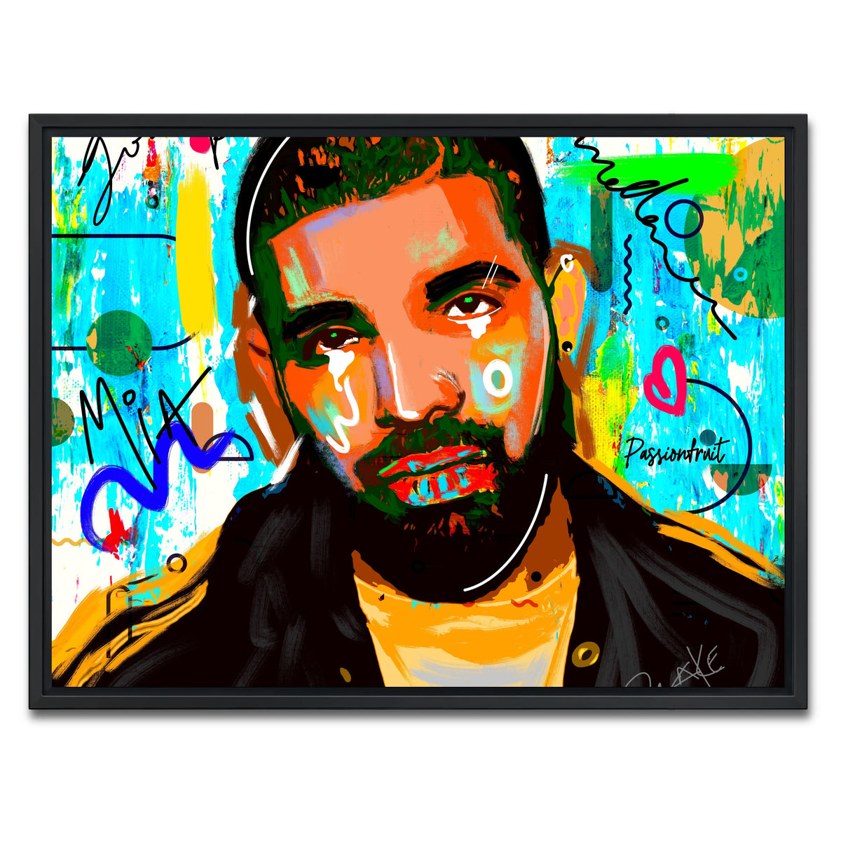 AUTO-MOCKUP WHITE | drake Graffiti | 1 Piece | Black Framed Canvas | group=4x3