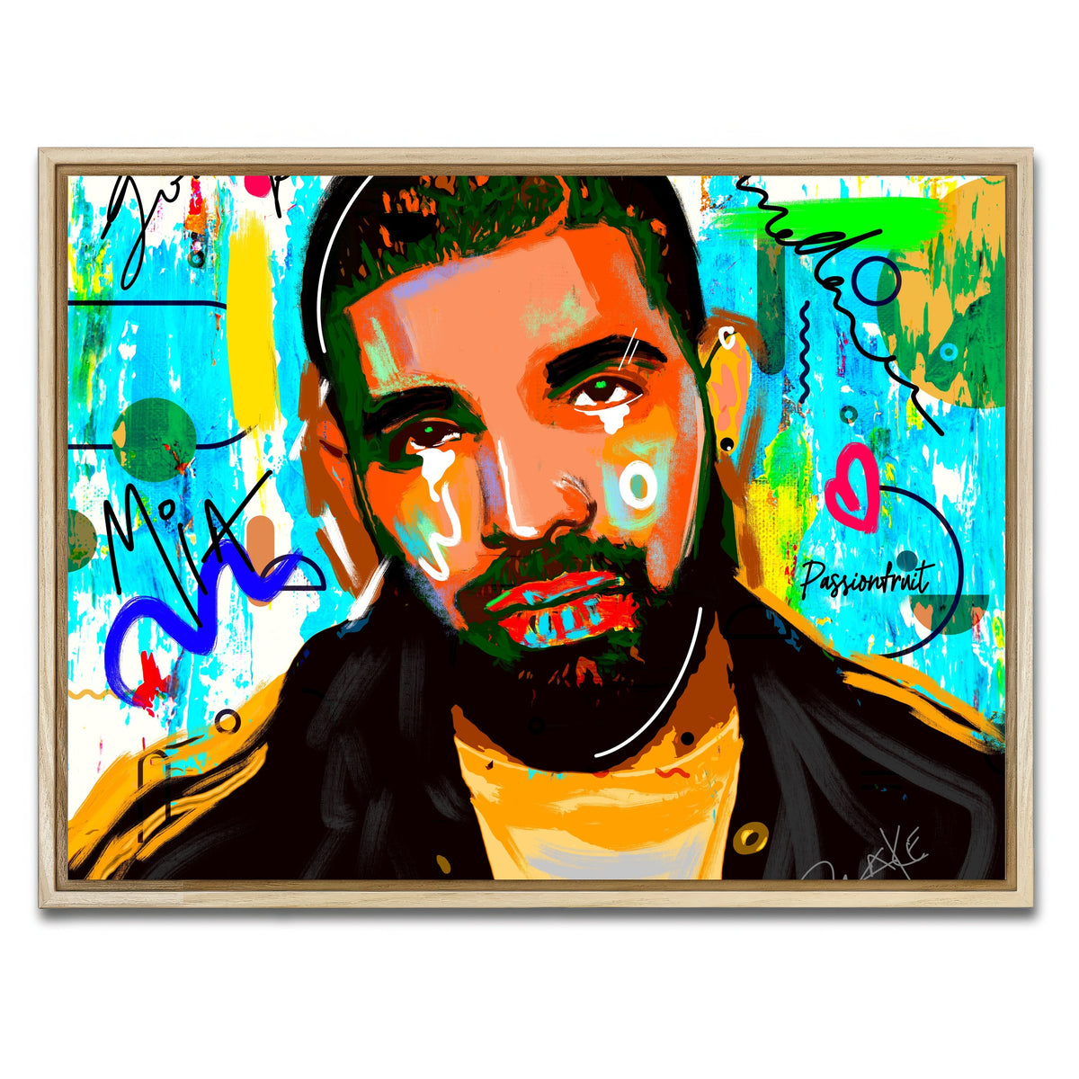 AUTO-MOCKUP WHITE | drake Graffiti | 1 Piece | Natural Framed Canvas | group=4x3