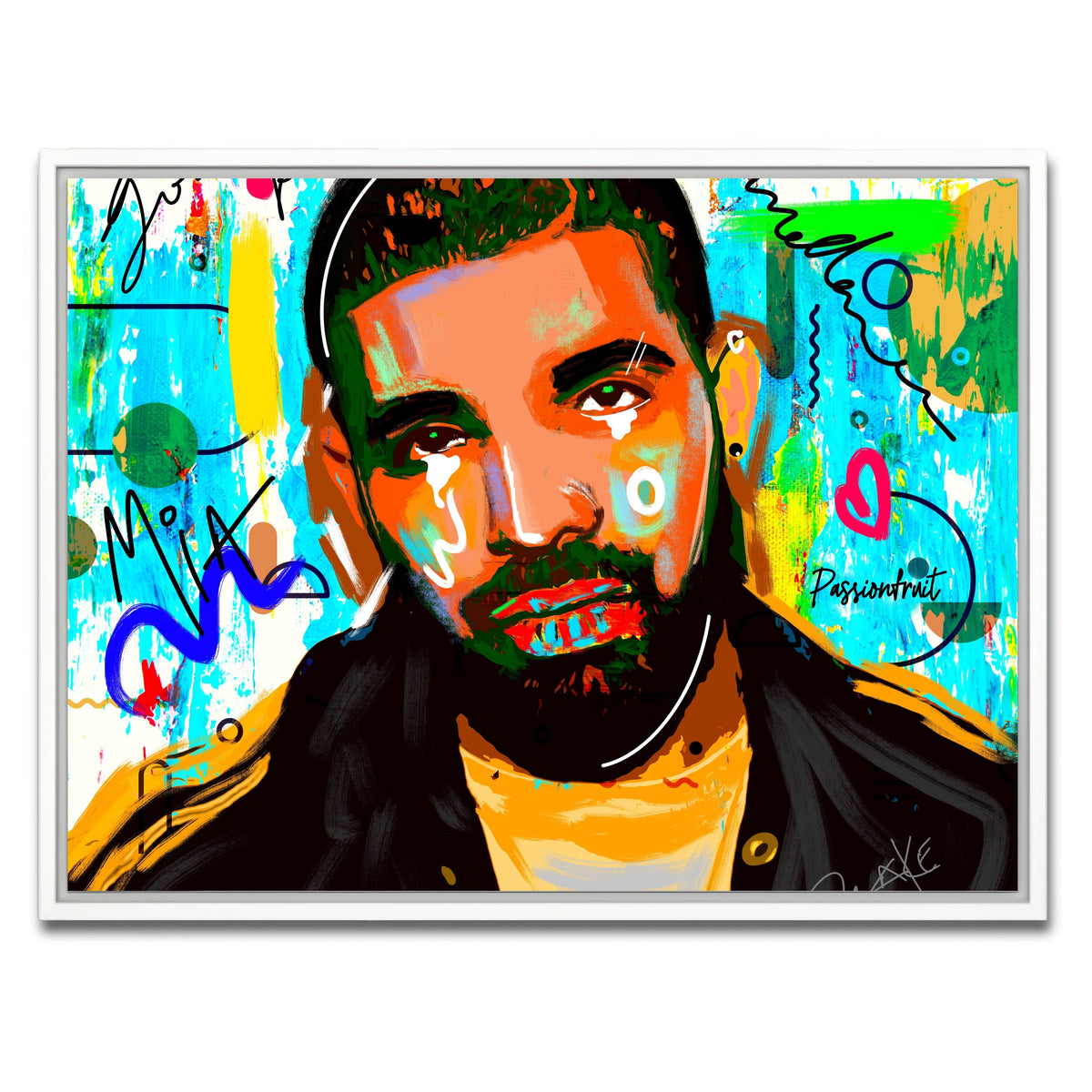 AUTO-MOCKUP WHITE | drake Graffiti | 1 Piece | White Framed Canvas | group=4x3