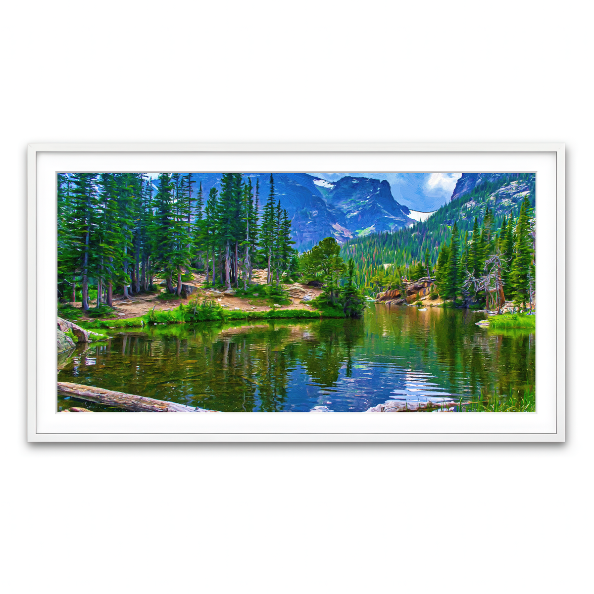 Framed Print 2x1 White
