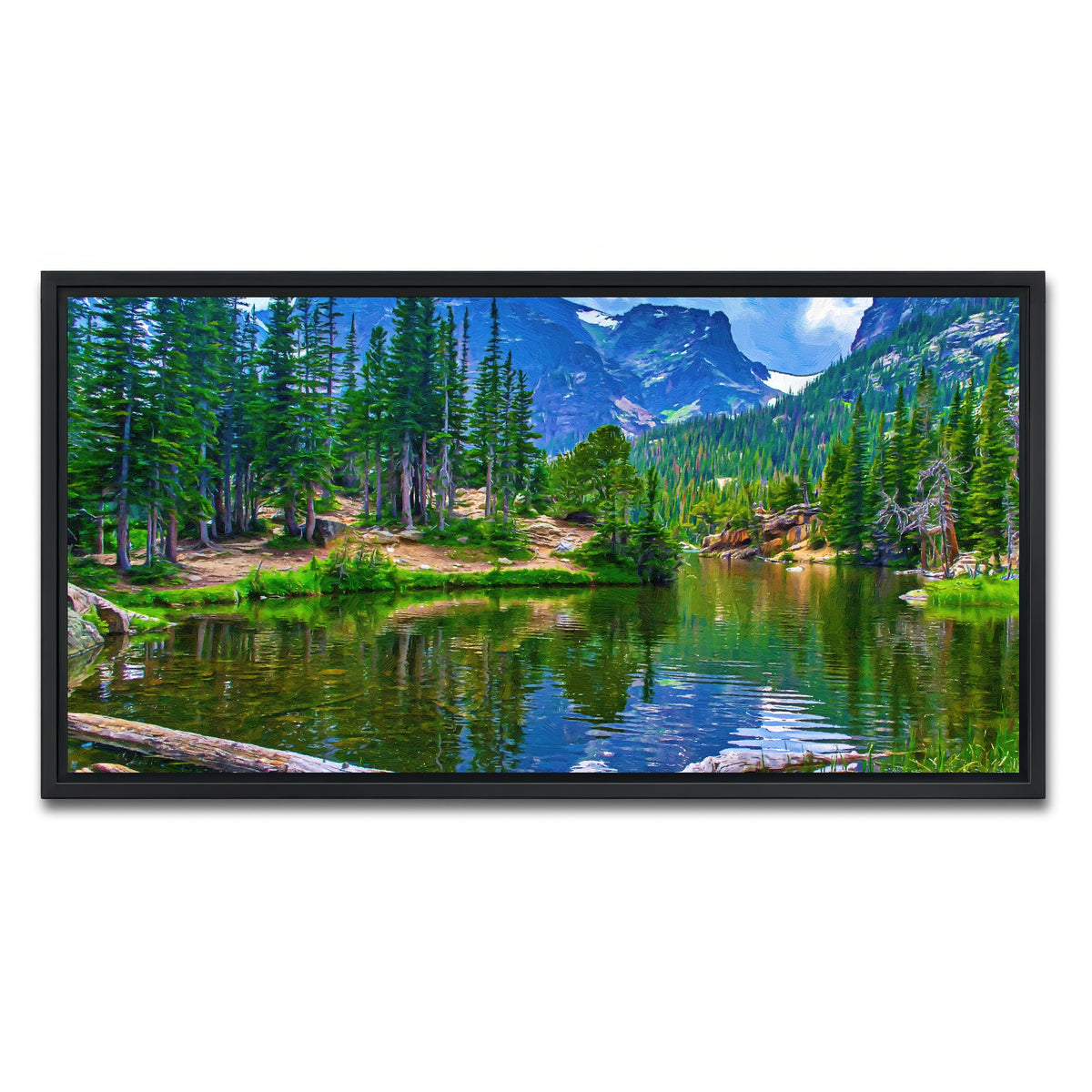 AUTO-MOCKUP WHITE | dream lake | 1 Piece | Black Framed Canvas | group=2x1