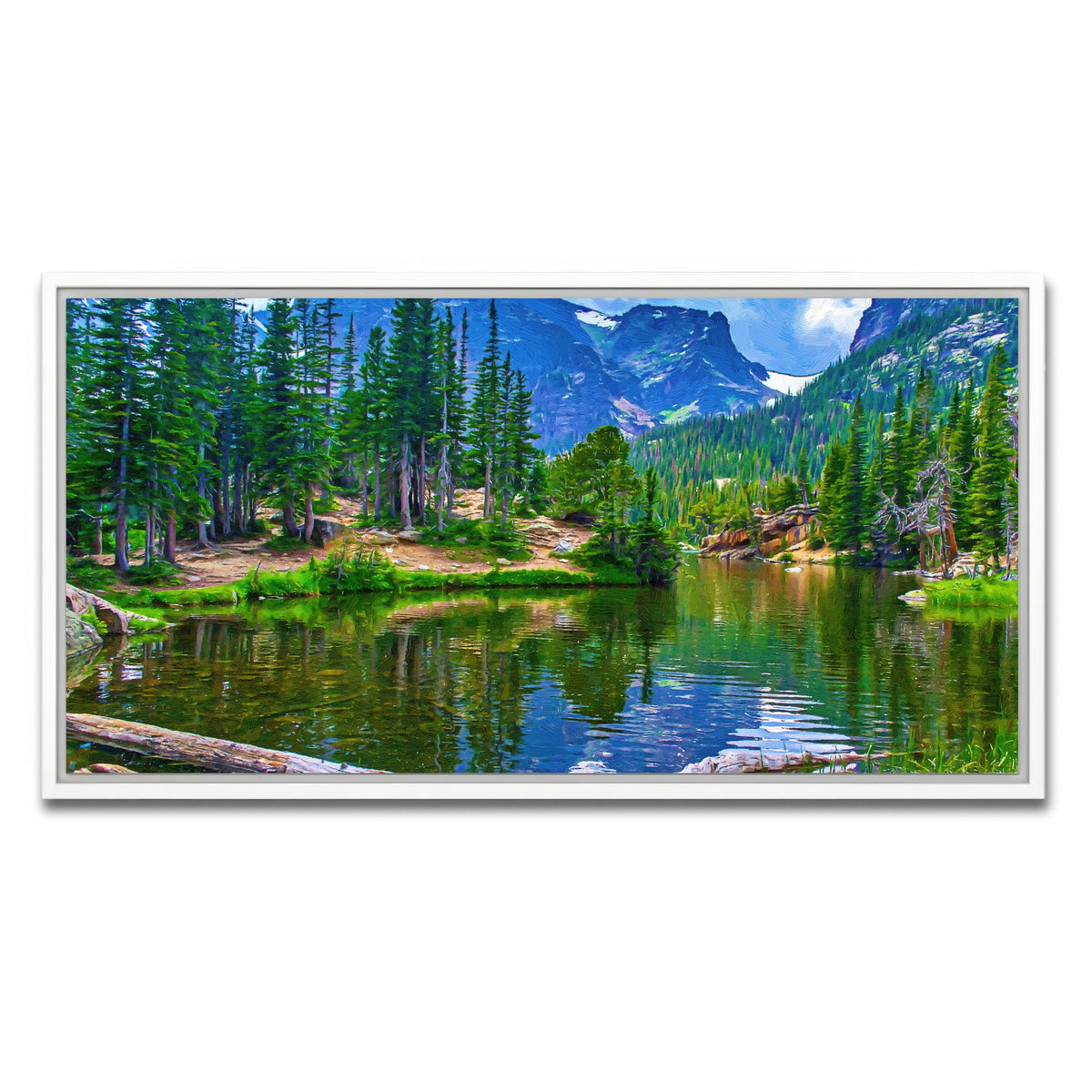 AUTO-MOCKUP WHITE | dream lake | 1 Piece | White Framed Canvas | group=2x1