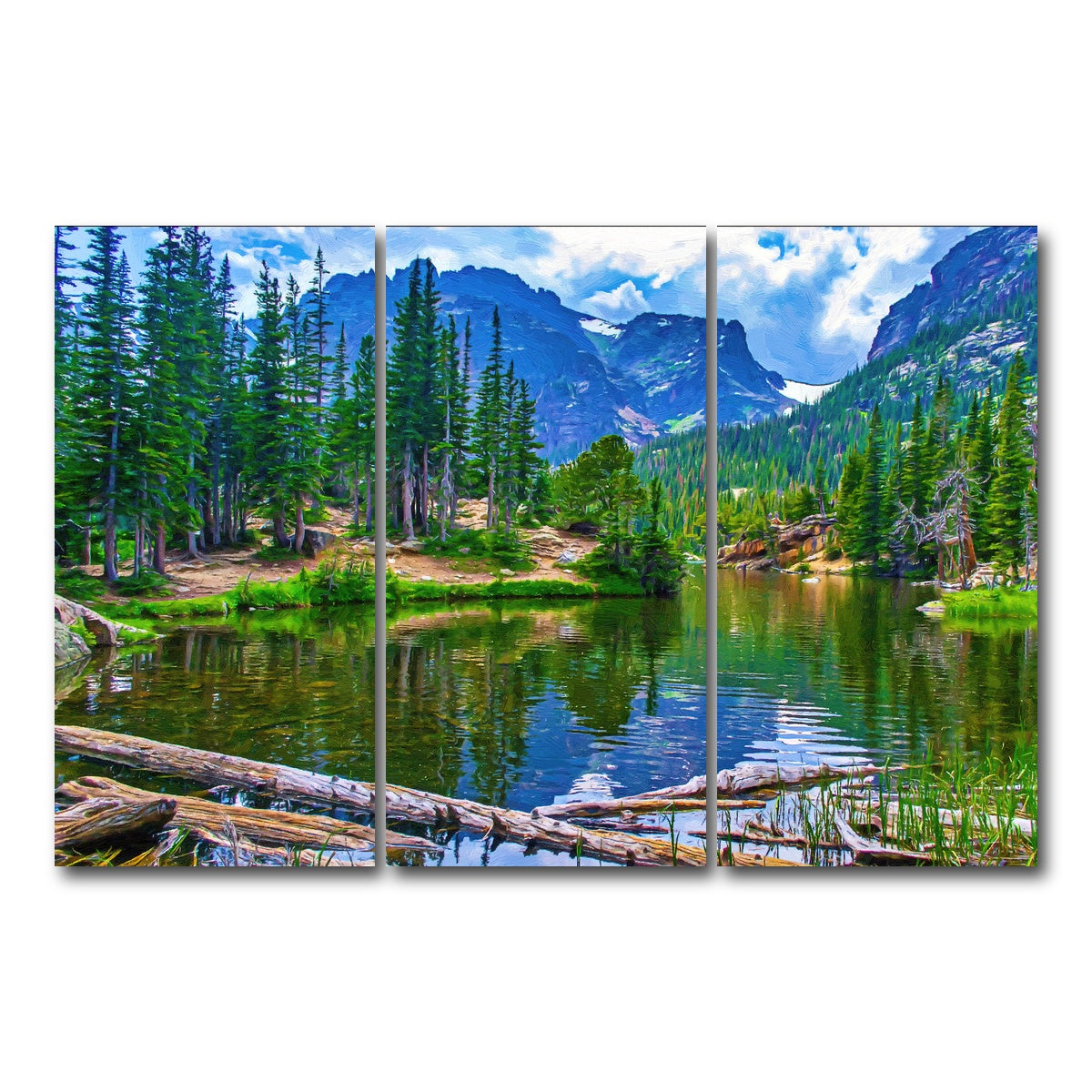 AUTO-MOCKUP WHITE | dream lake | 3 Piece | Gallery Wrap Canvas | group=12x24