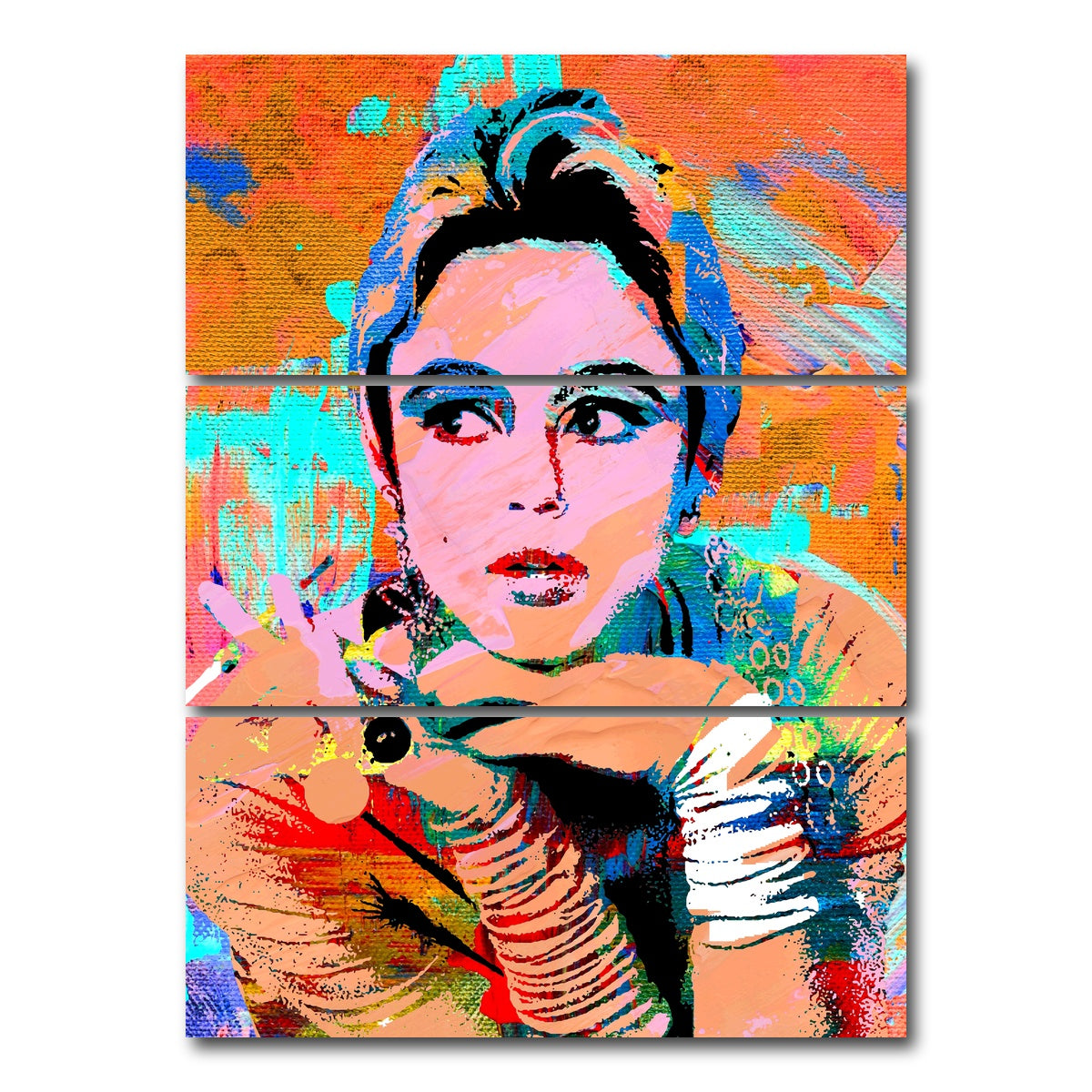 AUTO-MOCKUP WHITE | edie sedgwick | 3 Piece | Gallery Wrap Canvas | group=8x18_stacked