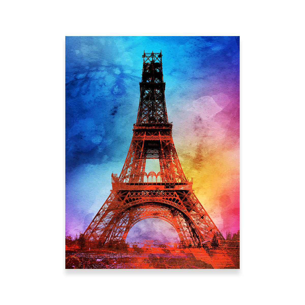 Eiffel Tower Color Splash Wall Art