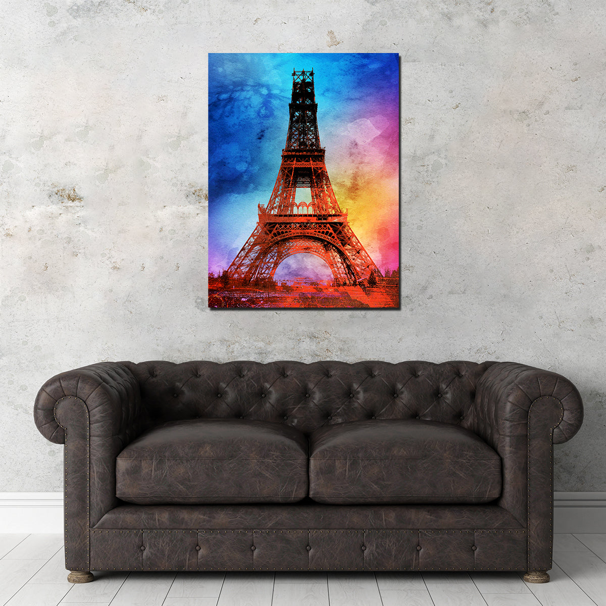 Eiffel Tower Color Splash Wall Art