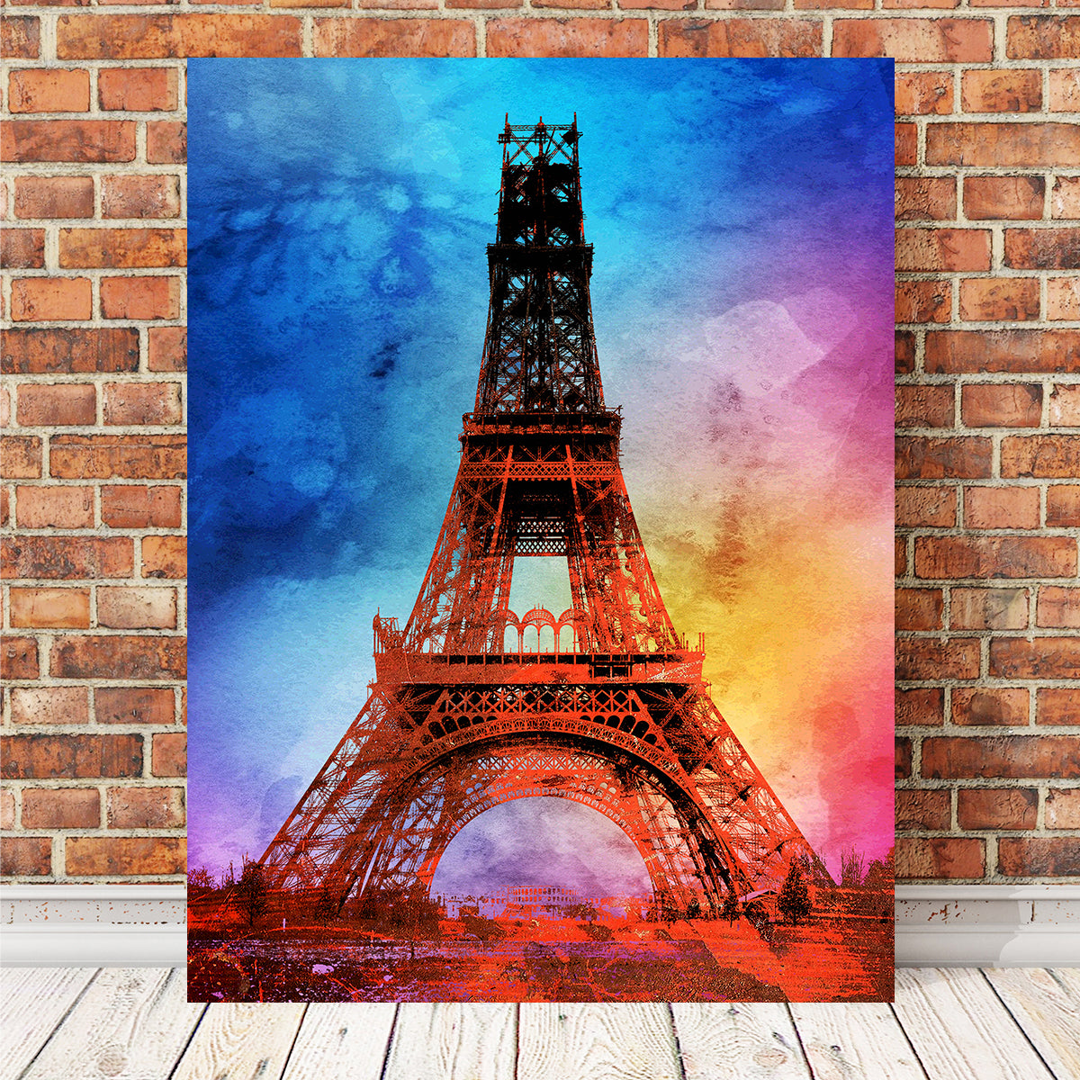 Eiffel Tower Color Splash Wall Art