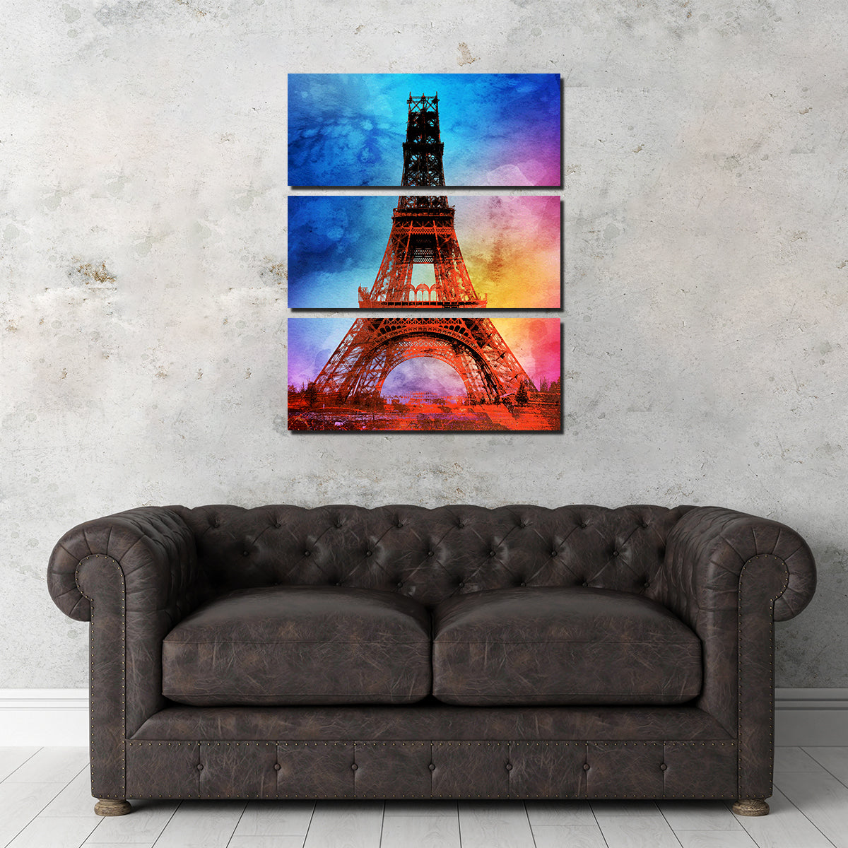 Eiffel Tower Color Splash Wall Art