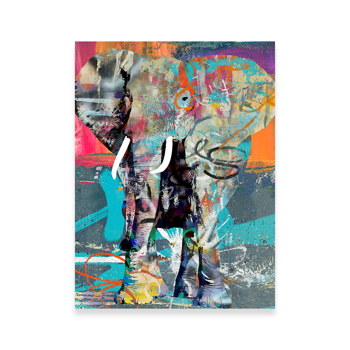 Elephant Graffiti Wall Art