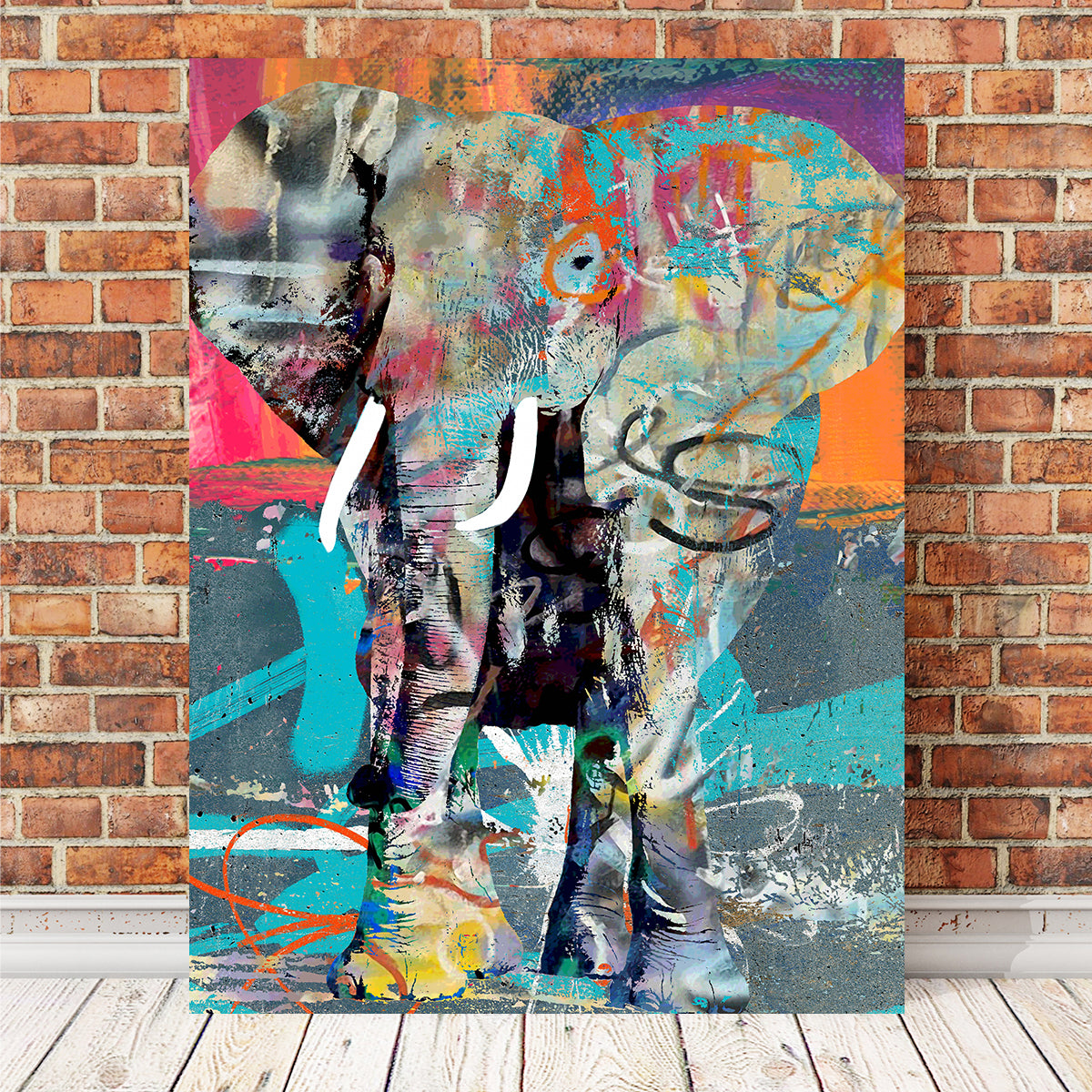 Elephant Graffiti Wall Art