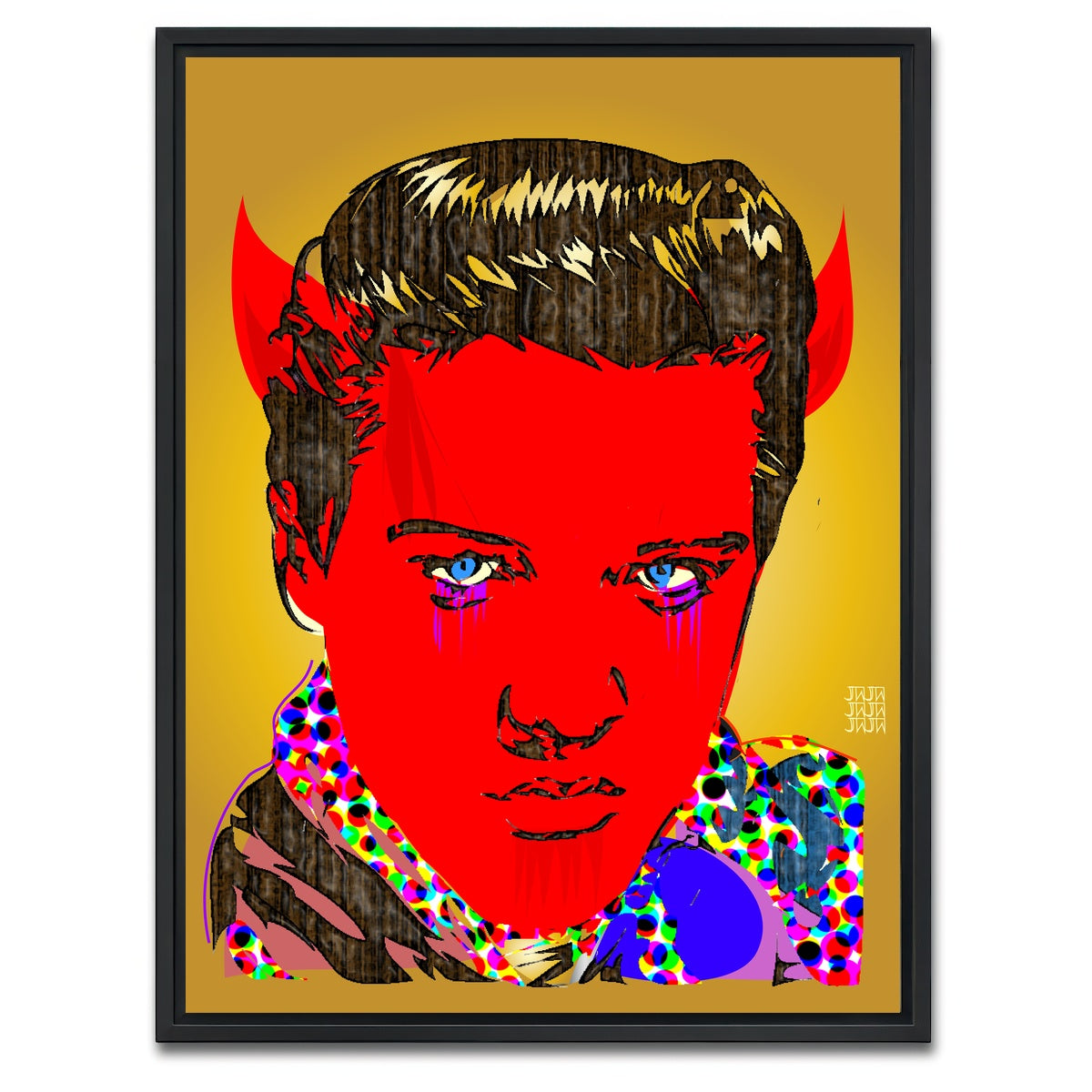 AUTO-MOCKUP WHITE | elvis Horns | 1 Piece | Black Framed Canvas | group=3x4
