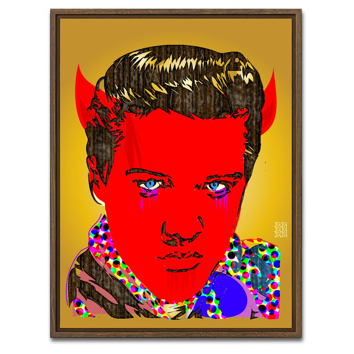 AUTO-MOCKUP WHITE | elvis Horns | 1 Piece | Walnut Framed Canvas | group=3x4