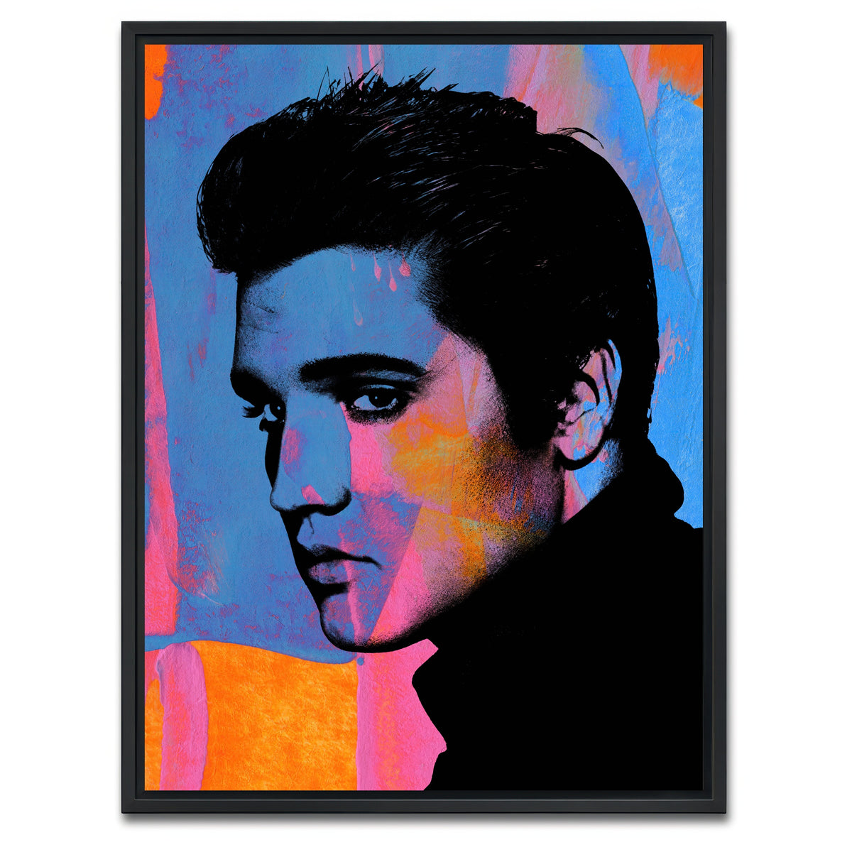 AUTO-MOCKUP WHITE | elvis bright colors | 1 Piece | Black Framed Canvas | group=3x4