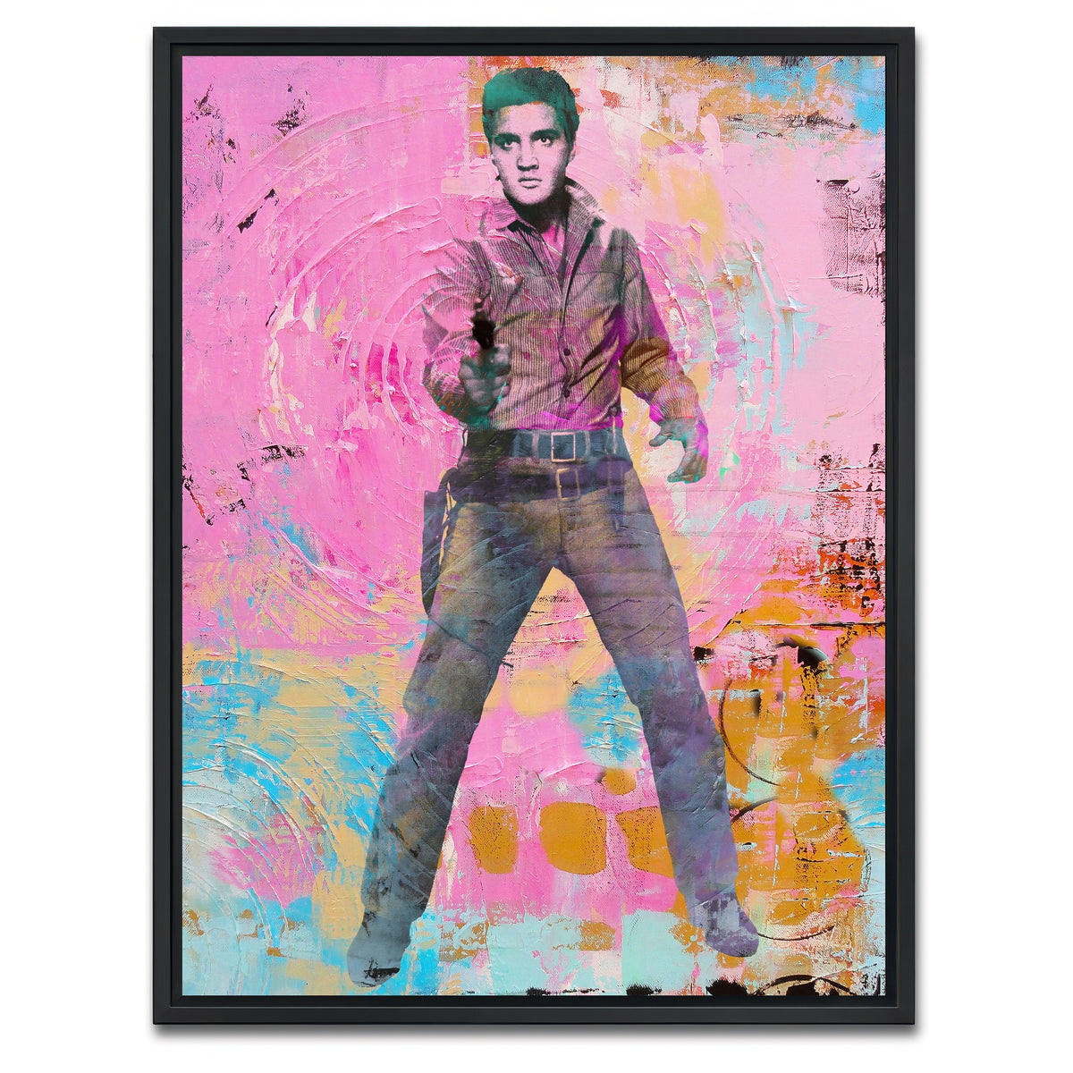 AUTO-MOCKUP WHITE | elvis circles | 1 Piece | Black Framed Canvas | group=3x4