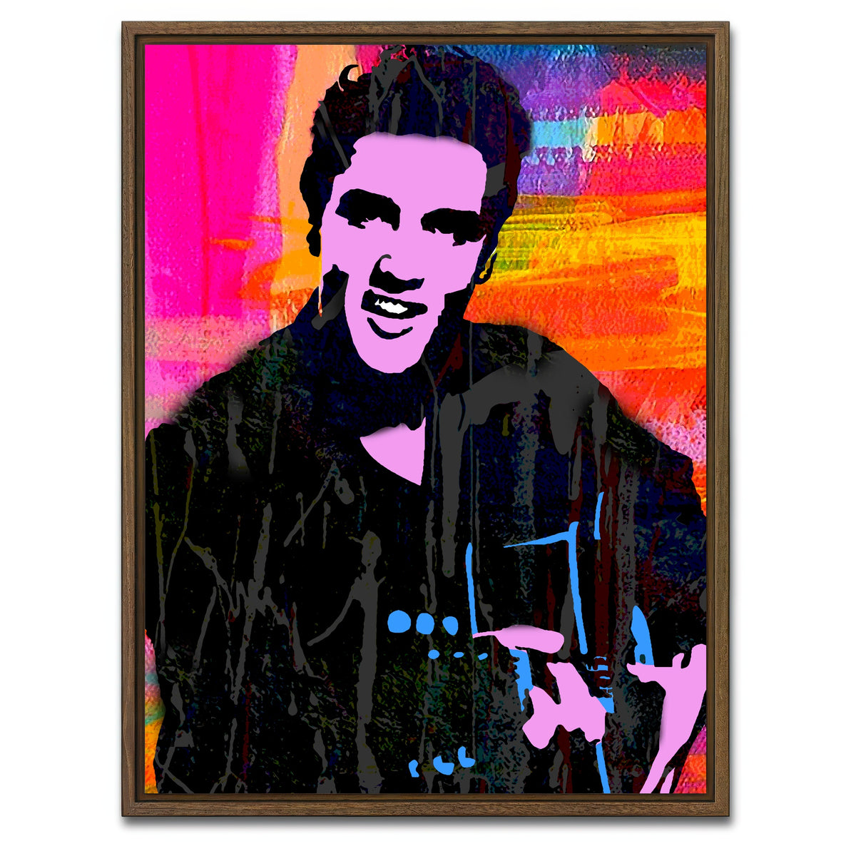 AUTO-MOCKUP WHITE | elvis purple | 1 Piece | Walnut Framed Canvas | group=3x4