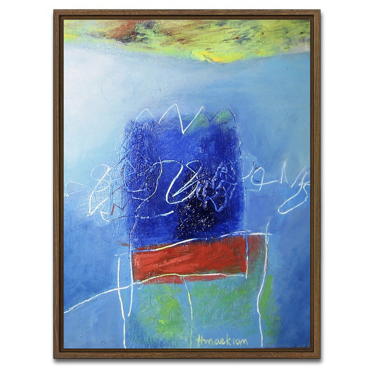 AUTO-MOCKUP WHITE | evening blues III | 1 Piece | Walnut Framed Canvas | group=3x4