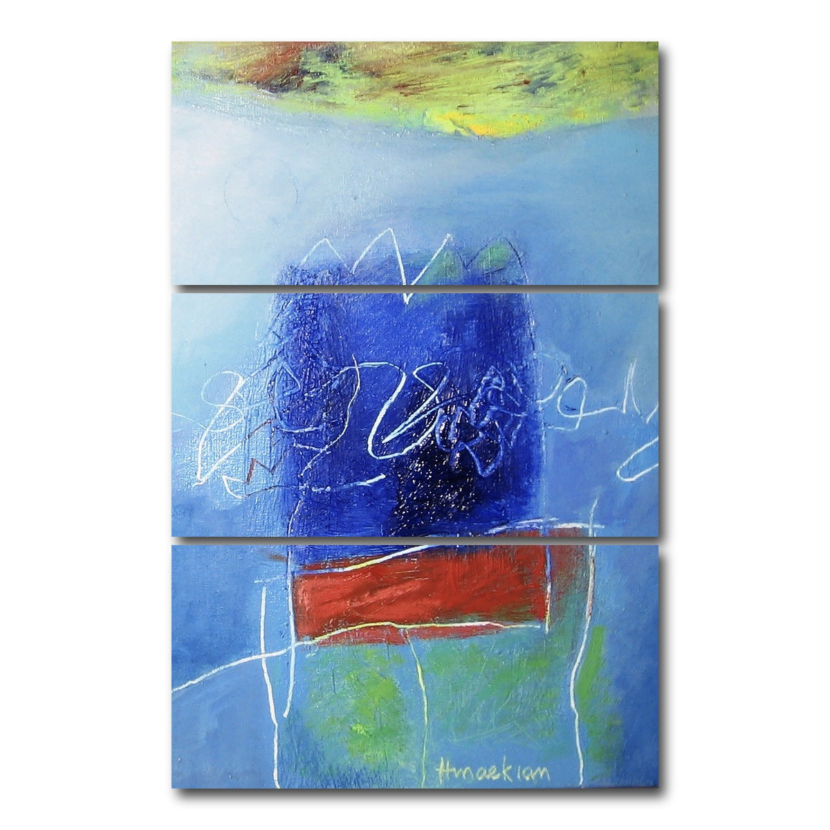 AUTO-MOCKUP WHITE | evening blues III | 3 Piece | Gallery Wrap Canvas | group=12x24_stacked