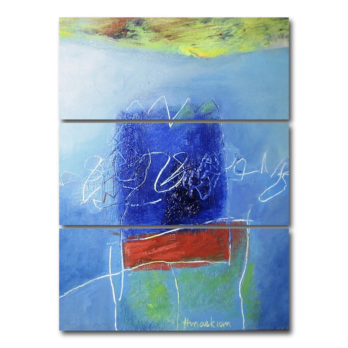 AUTO-MOCKUP WHITE | evening blues III | 3 Piece | Gallery Wrap Canvas | group=8x18_stacked