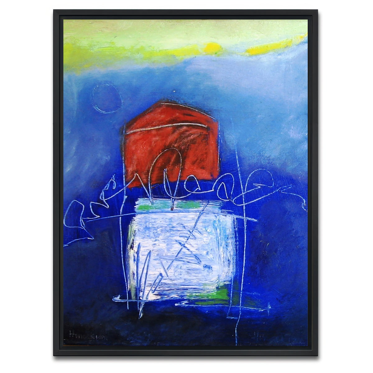 AUTO-MOCKUP WHITE | evening blues II | 1 Piece | Black Framed Canvas | group=3x4