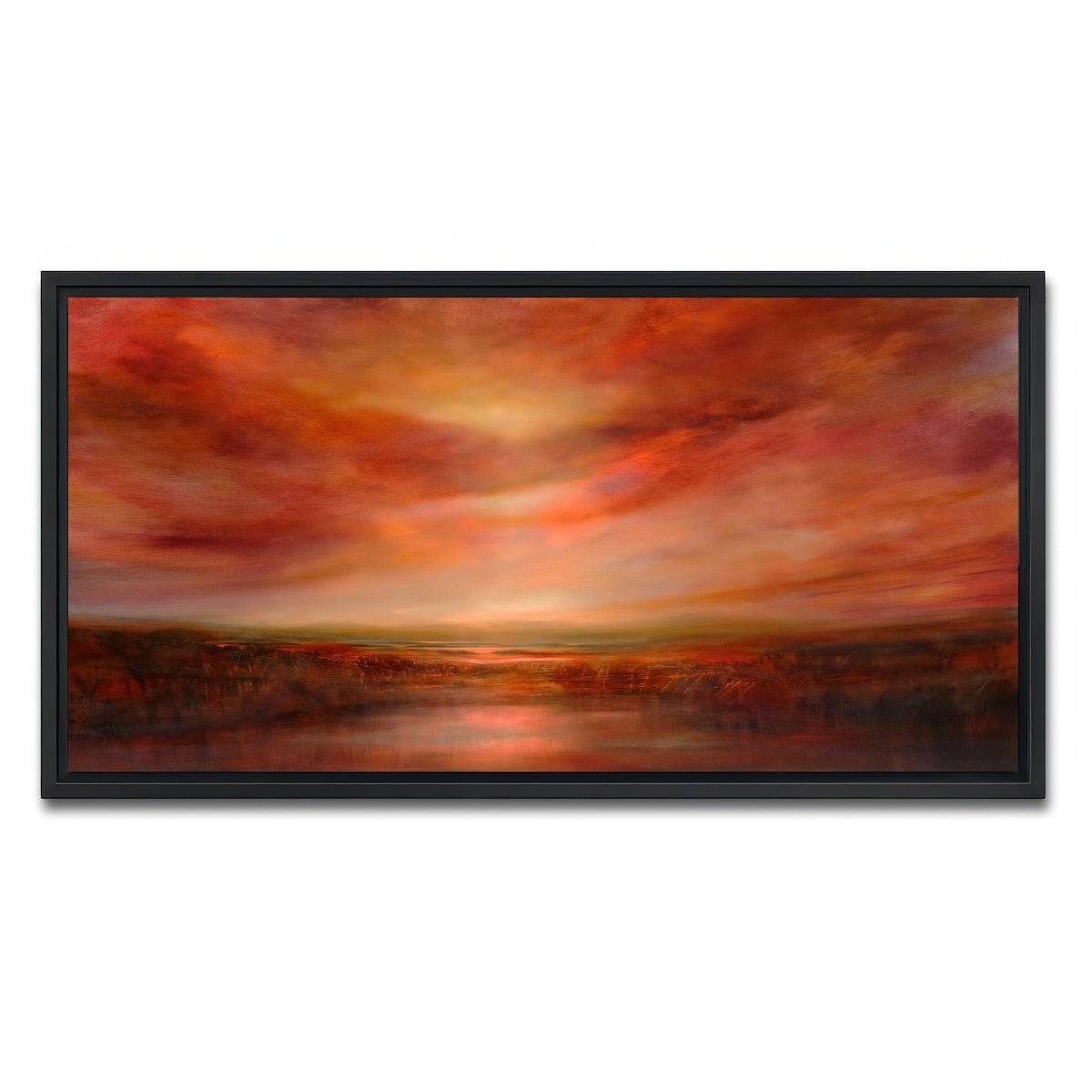 AUTO-MOCKUP WHITE | evening glow | 1 Piece | Black Framed Canvas | group=2x1