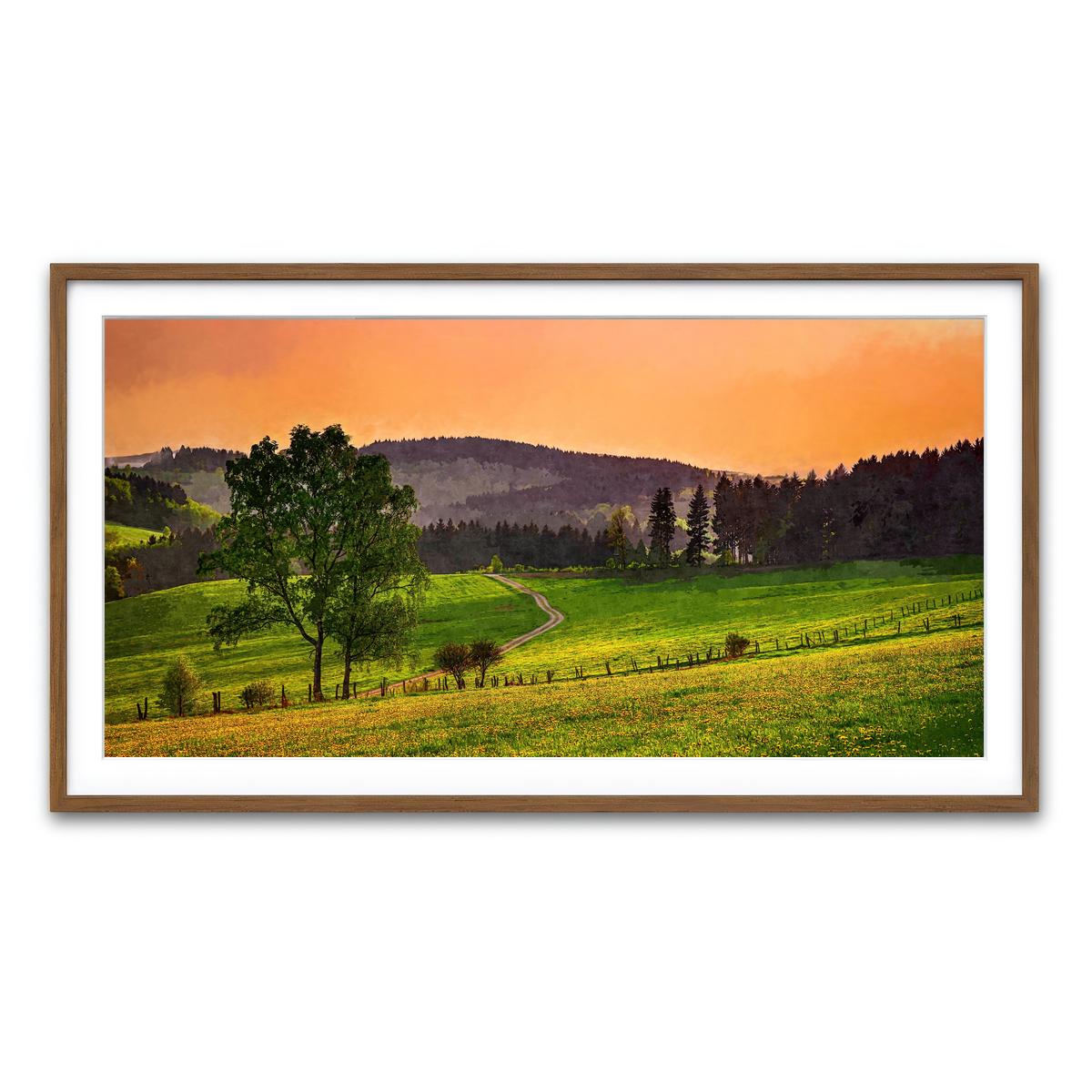Framed Print 2x1 Walnut