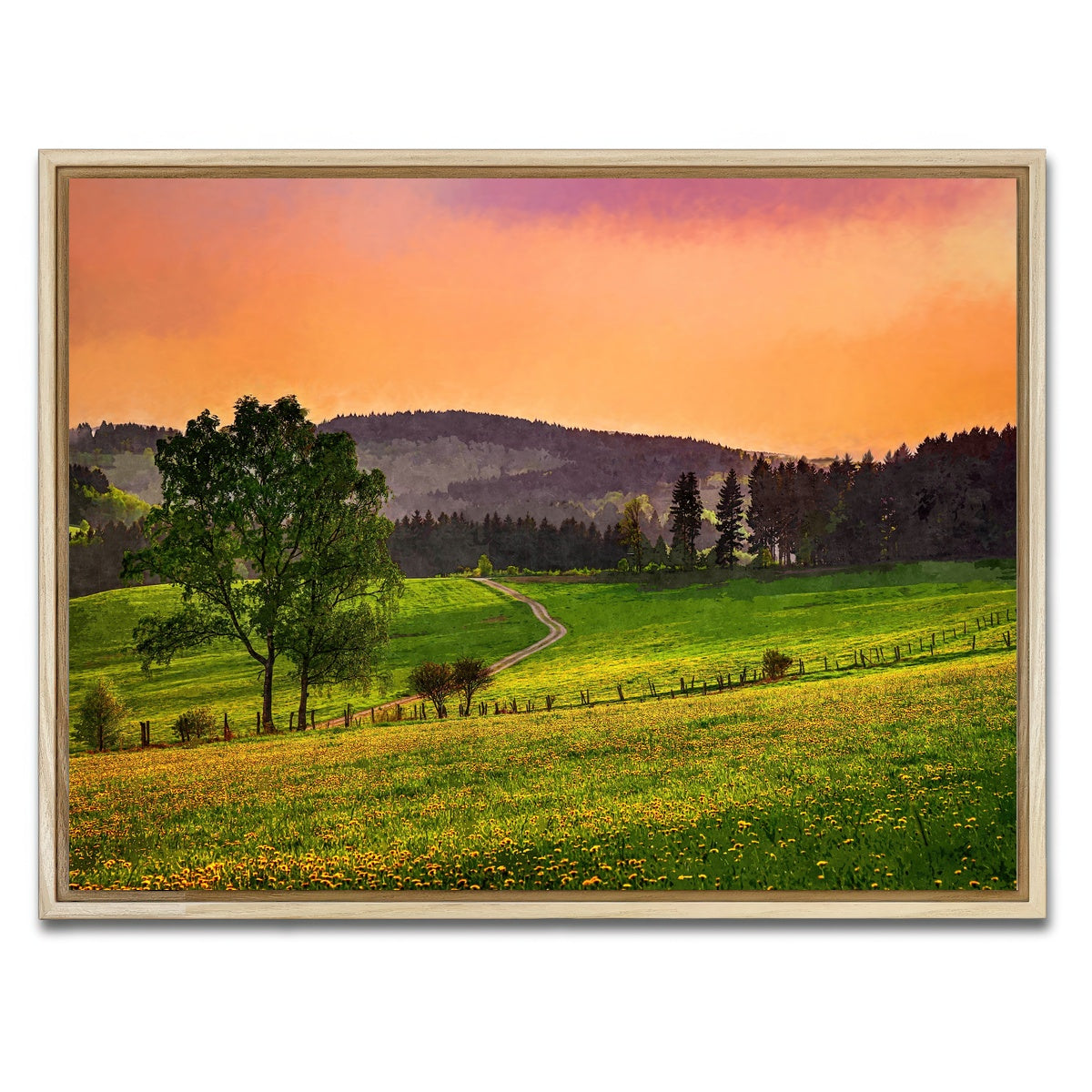 AUTO-MOCKUP WHITE | evening pasture | 1 Piece | Natural Framed Canvas | group=4x3