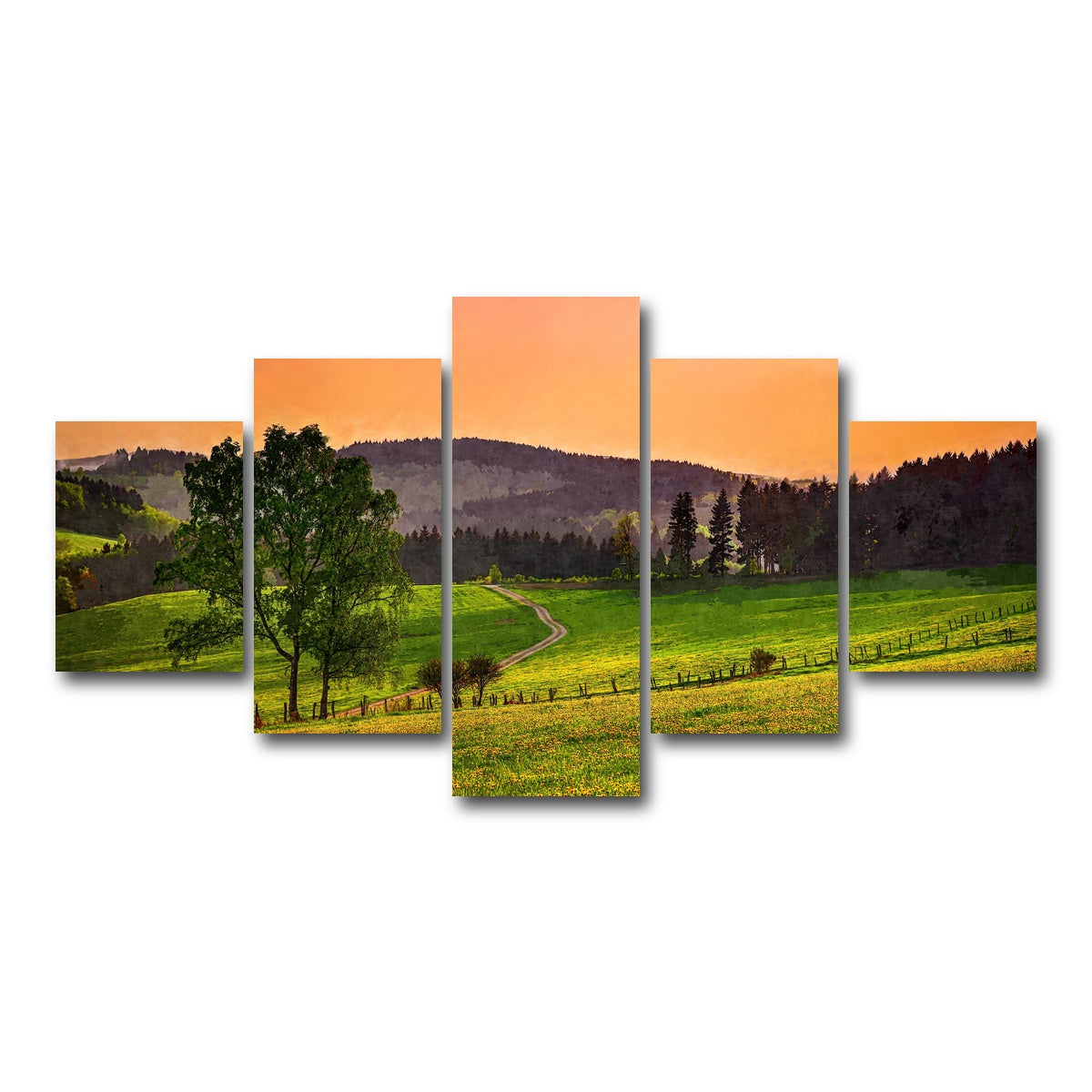 AUTO-MOCKUP WHITE | evening pasture | 5 Piece | Gallery Wrap Canvas | group=5_short