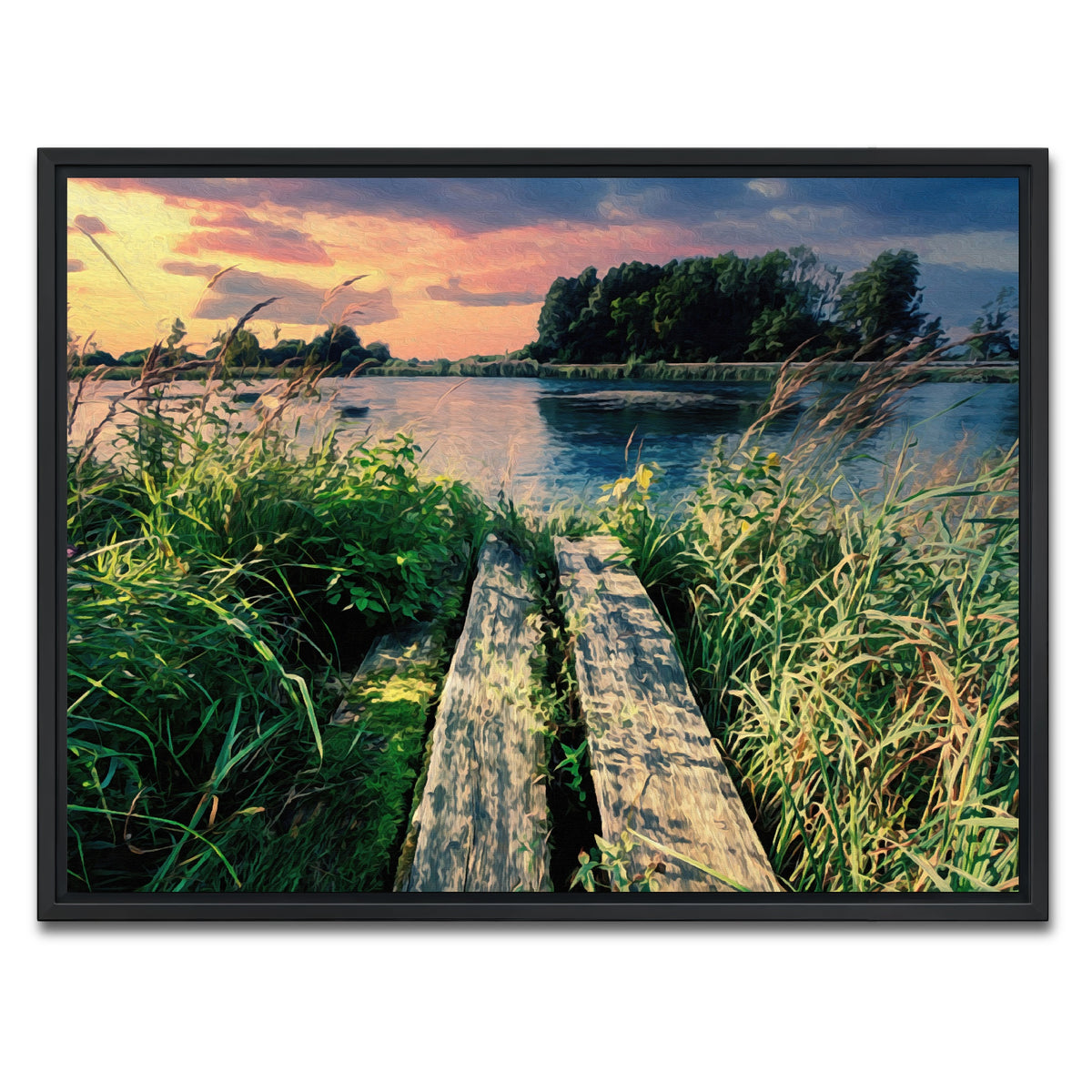 AUTO-MOCKUP WHITE | evening swim | 1 Piece | Black Framed Canvas | group=4x3