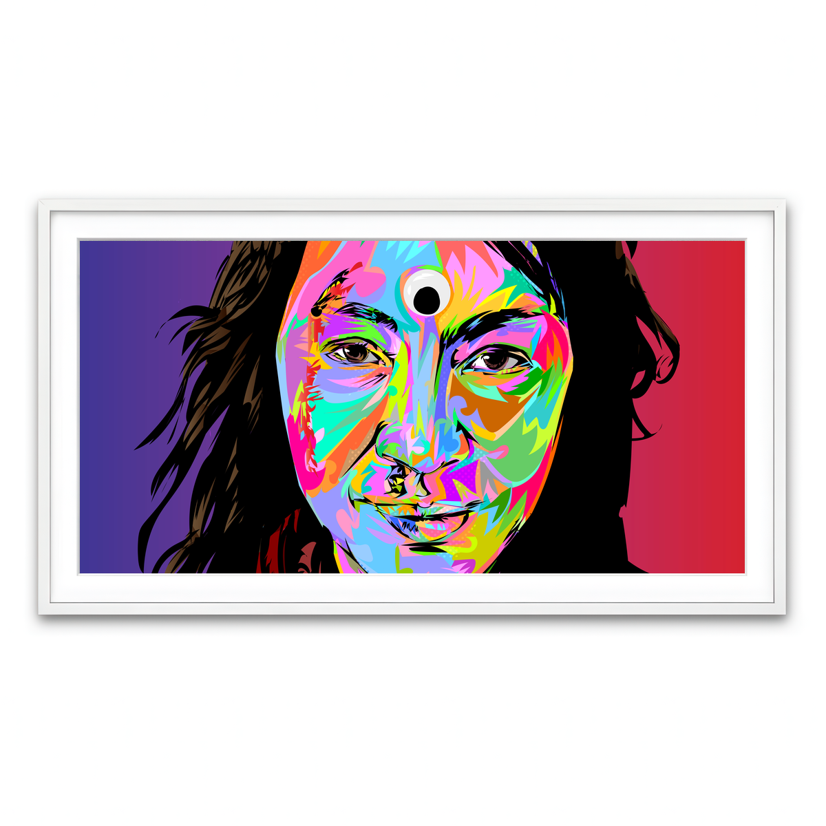 Framed Print 2x1 White