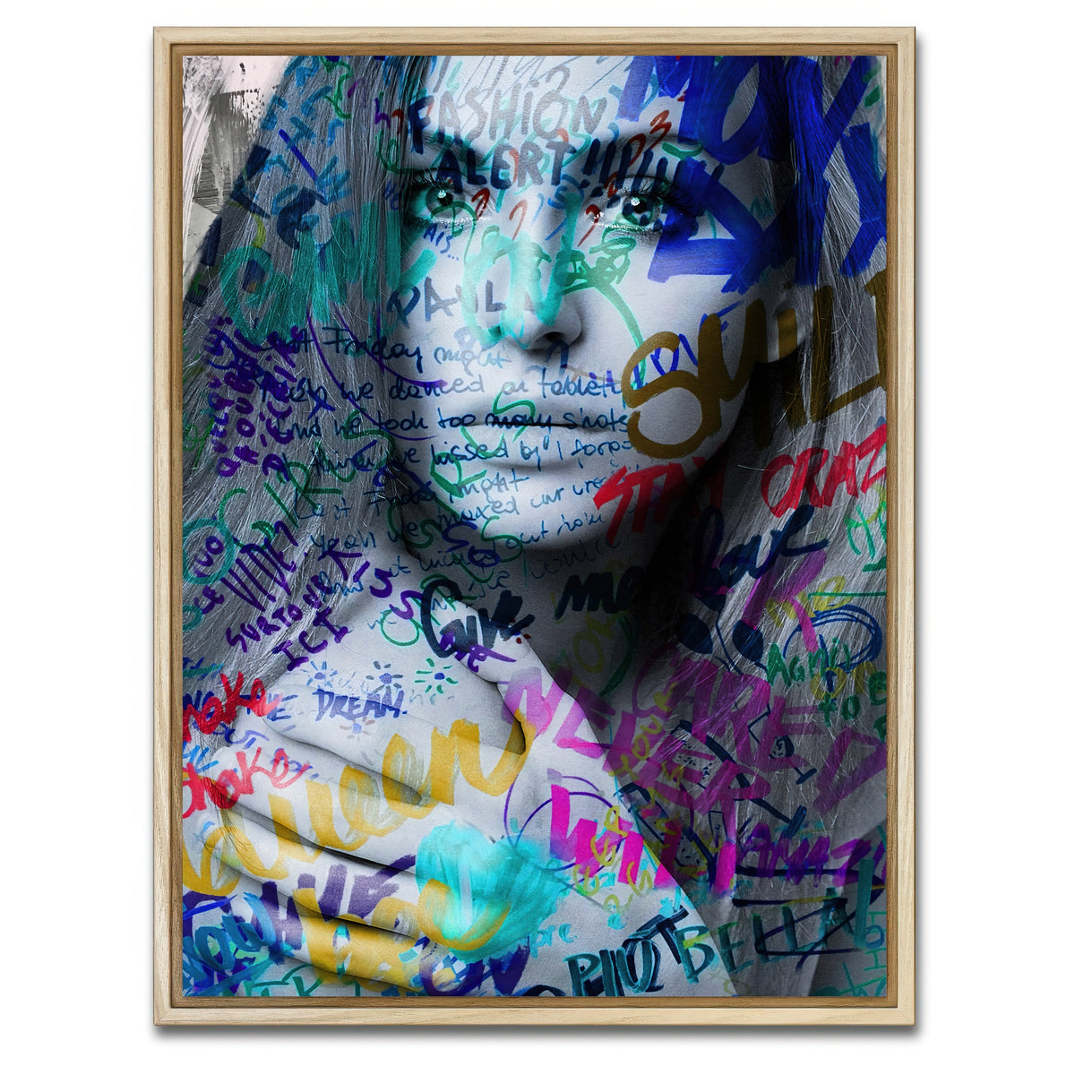 AUTO-MOCKUP WHITE | fashion alert | 1 Piece | Natural Framed Canvas | group=3x4